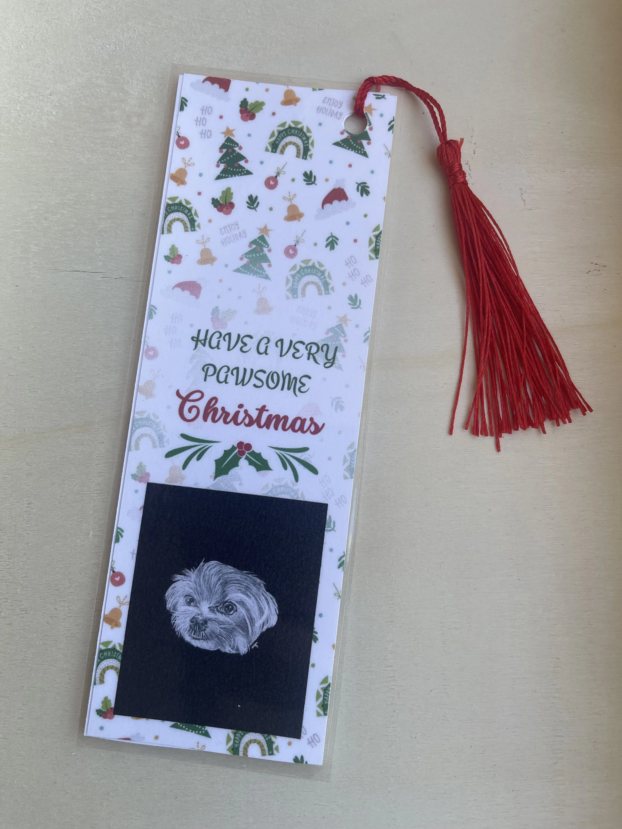 Dog Series - Maltese - Bookmark (Red Tassel)
