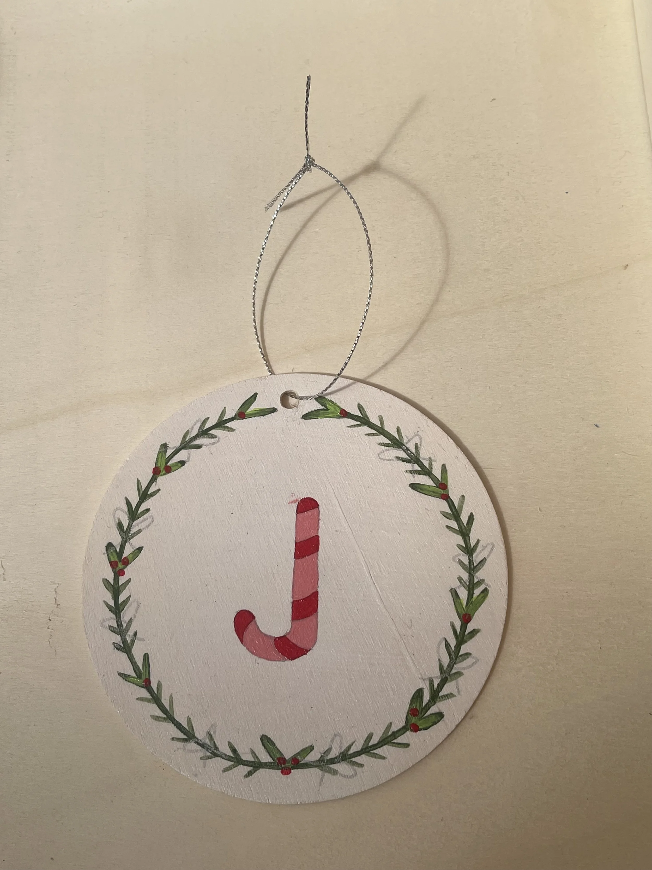 Letter J - Christmas Ornament