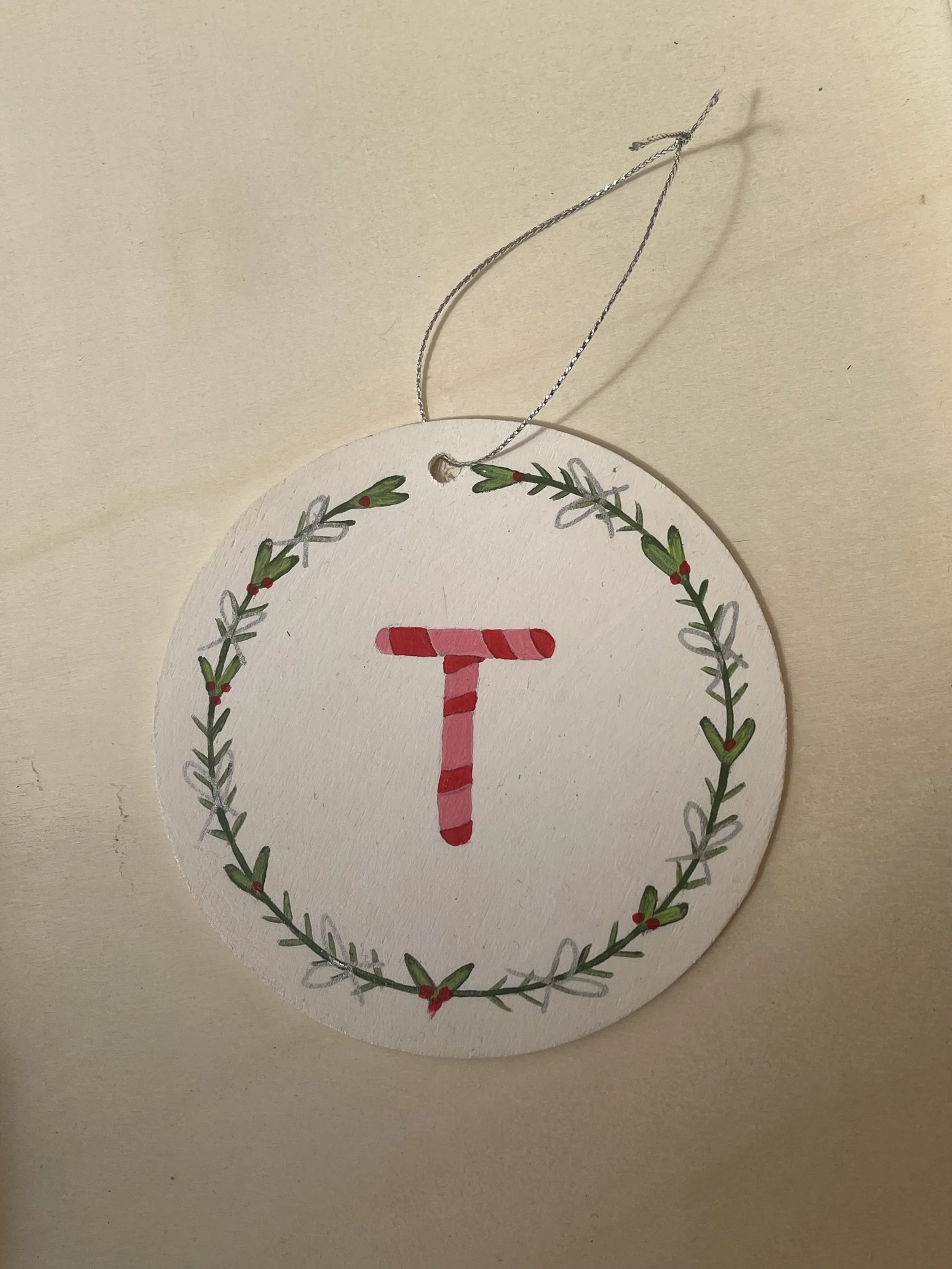 Letter T - Christmas Ornament