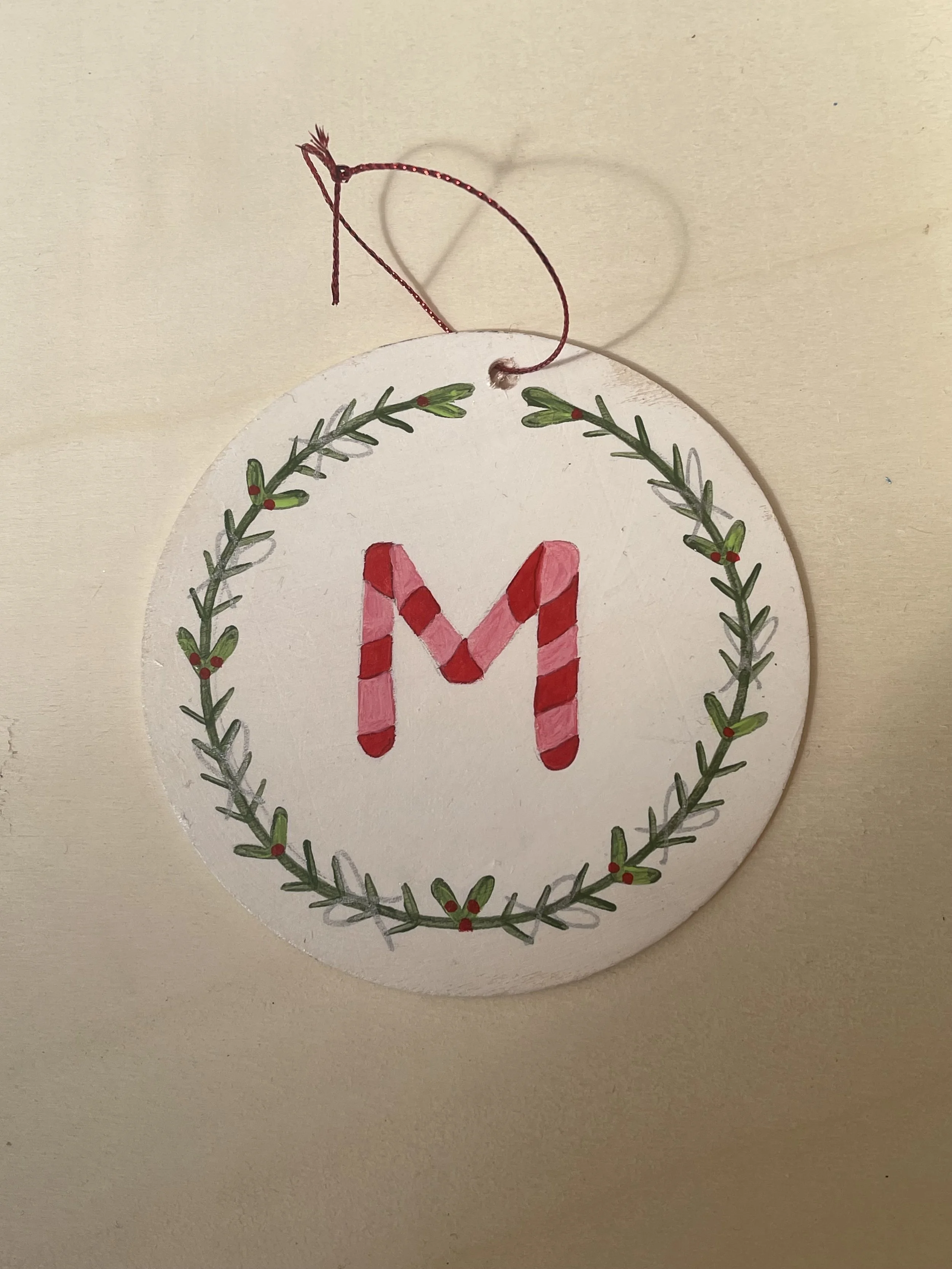 Letter M - Christmas Ornament