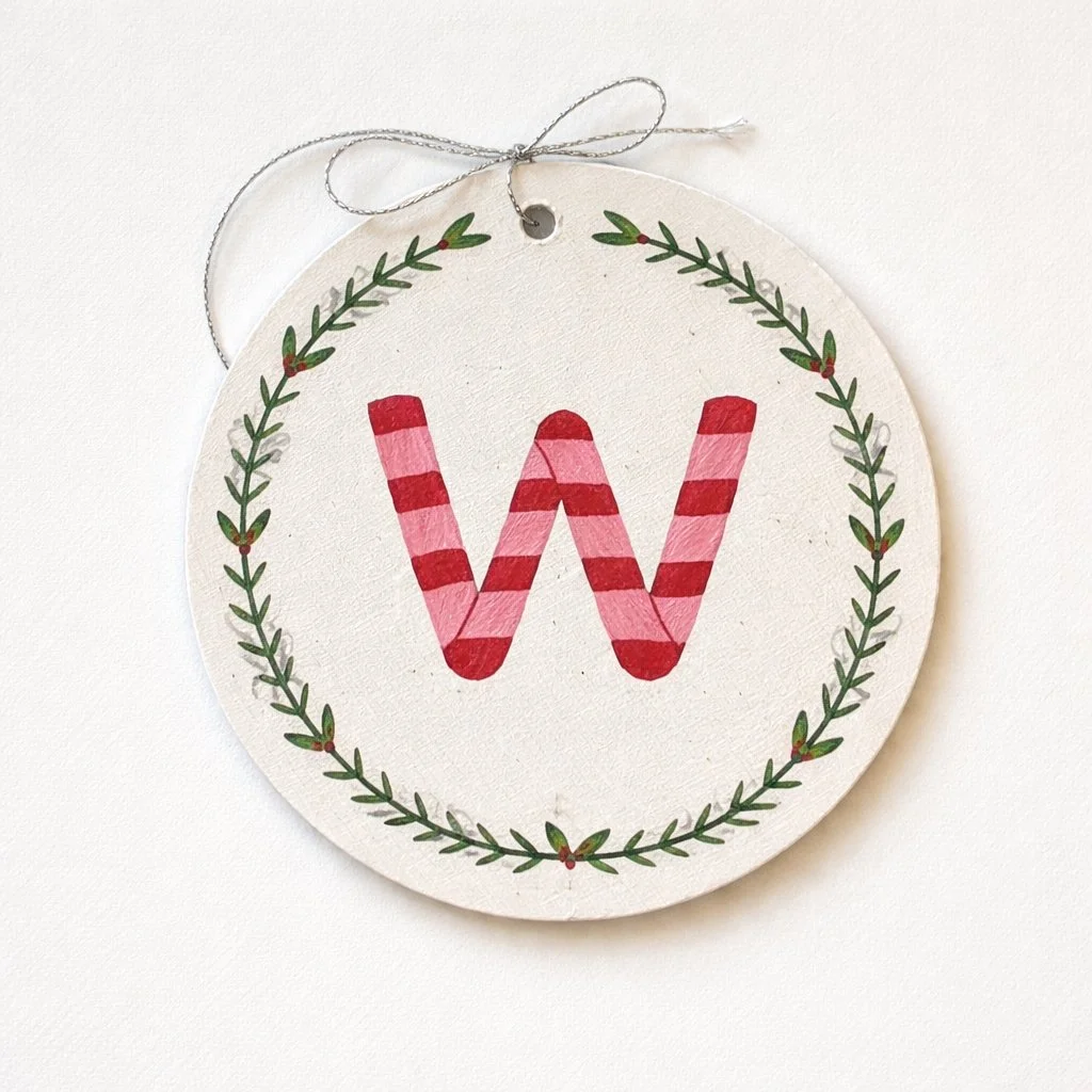 Letter W - Christmas Ornament