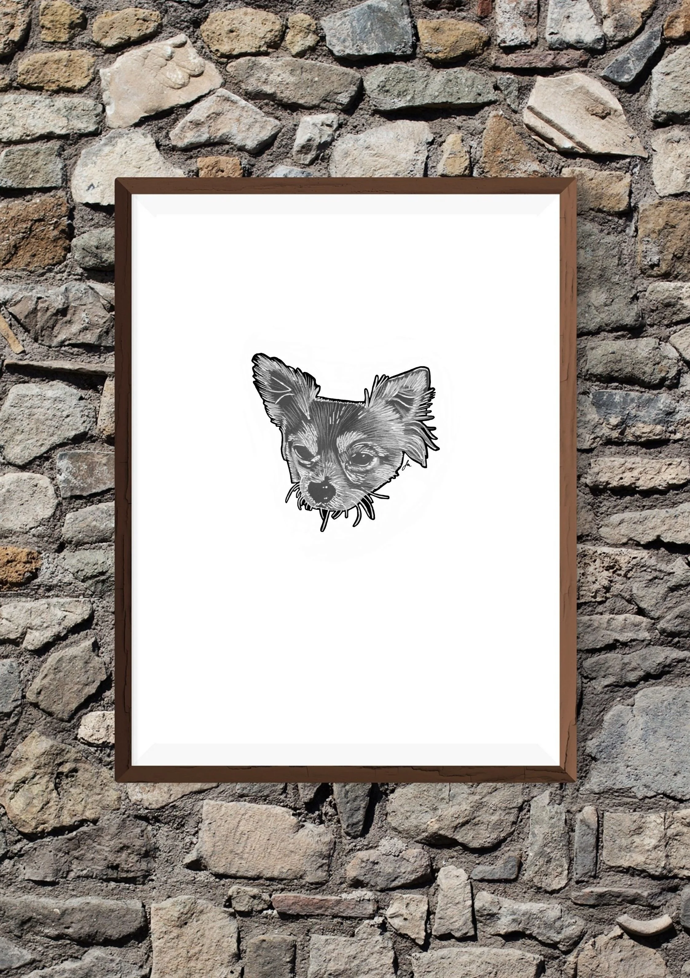 Yellow Abstract Stone Wall Mockup Framed Artj.jpeg