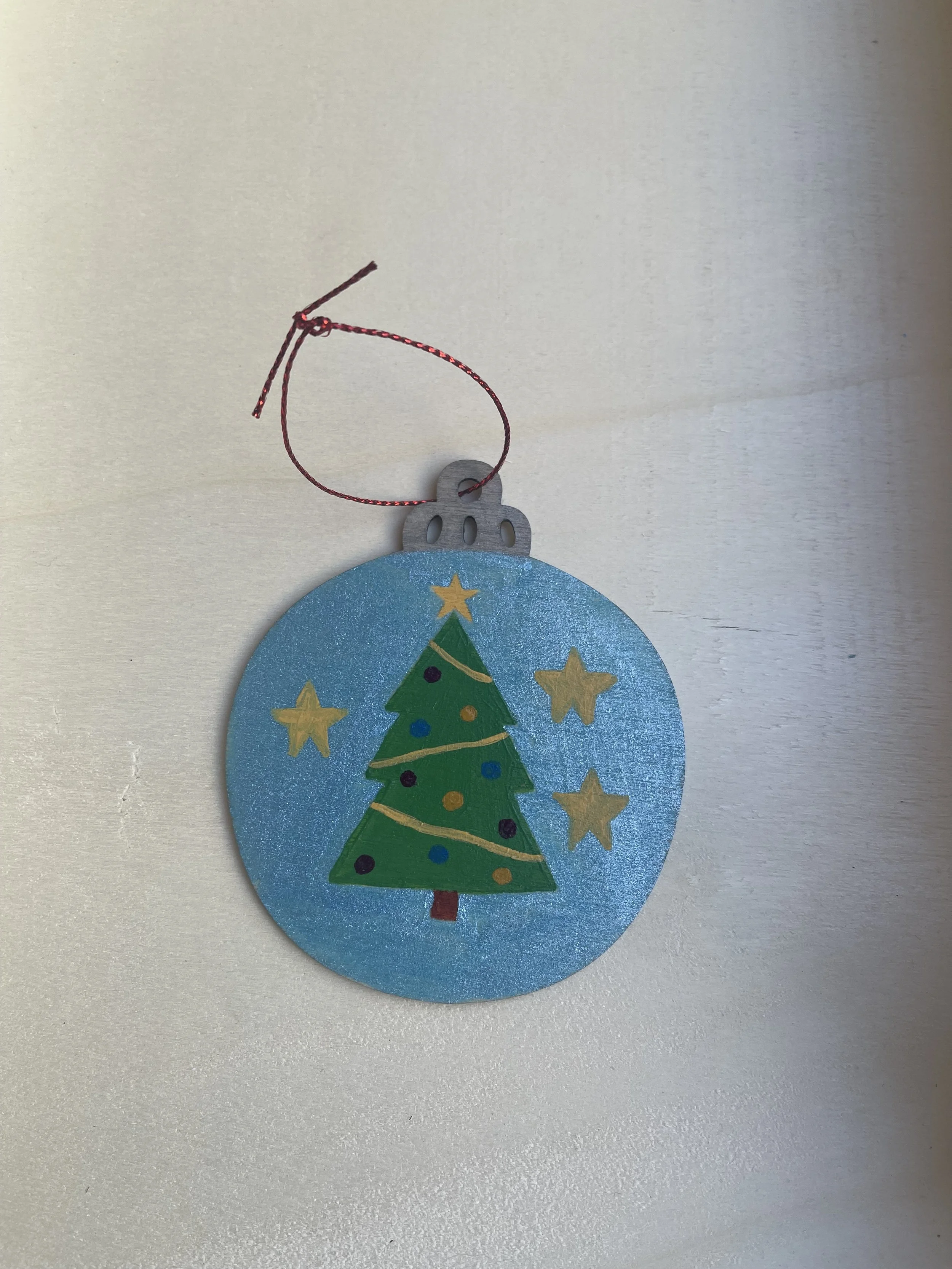 Christmas Tree Ornament - Metallic Blue