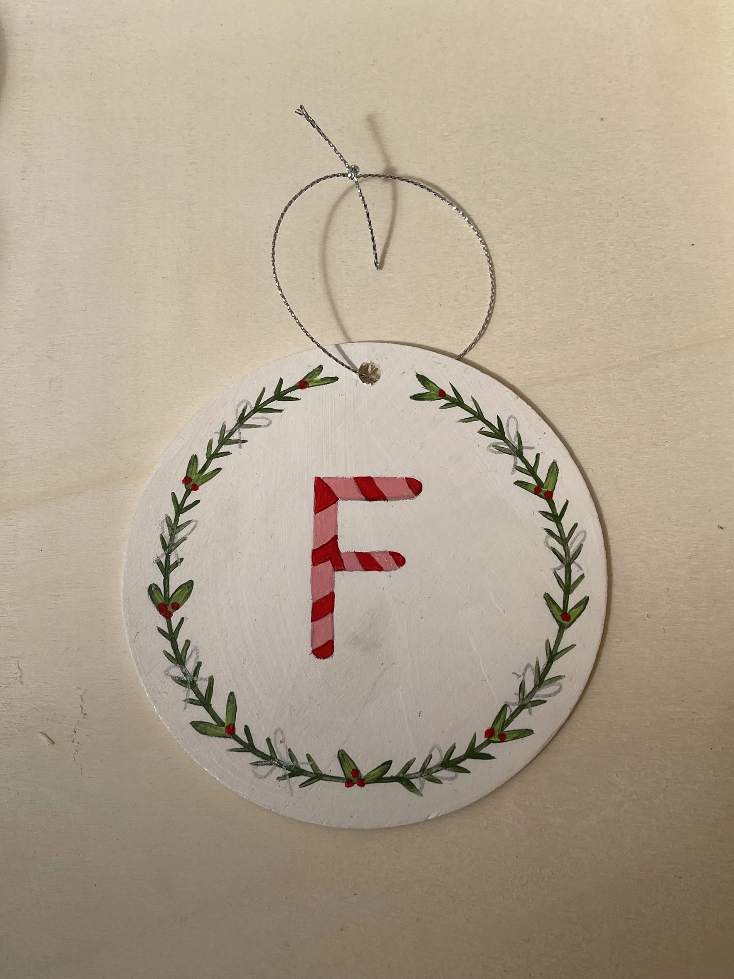 Letter F - Christmas Ornament