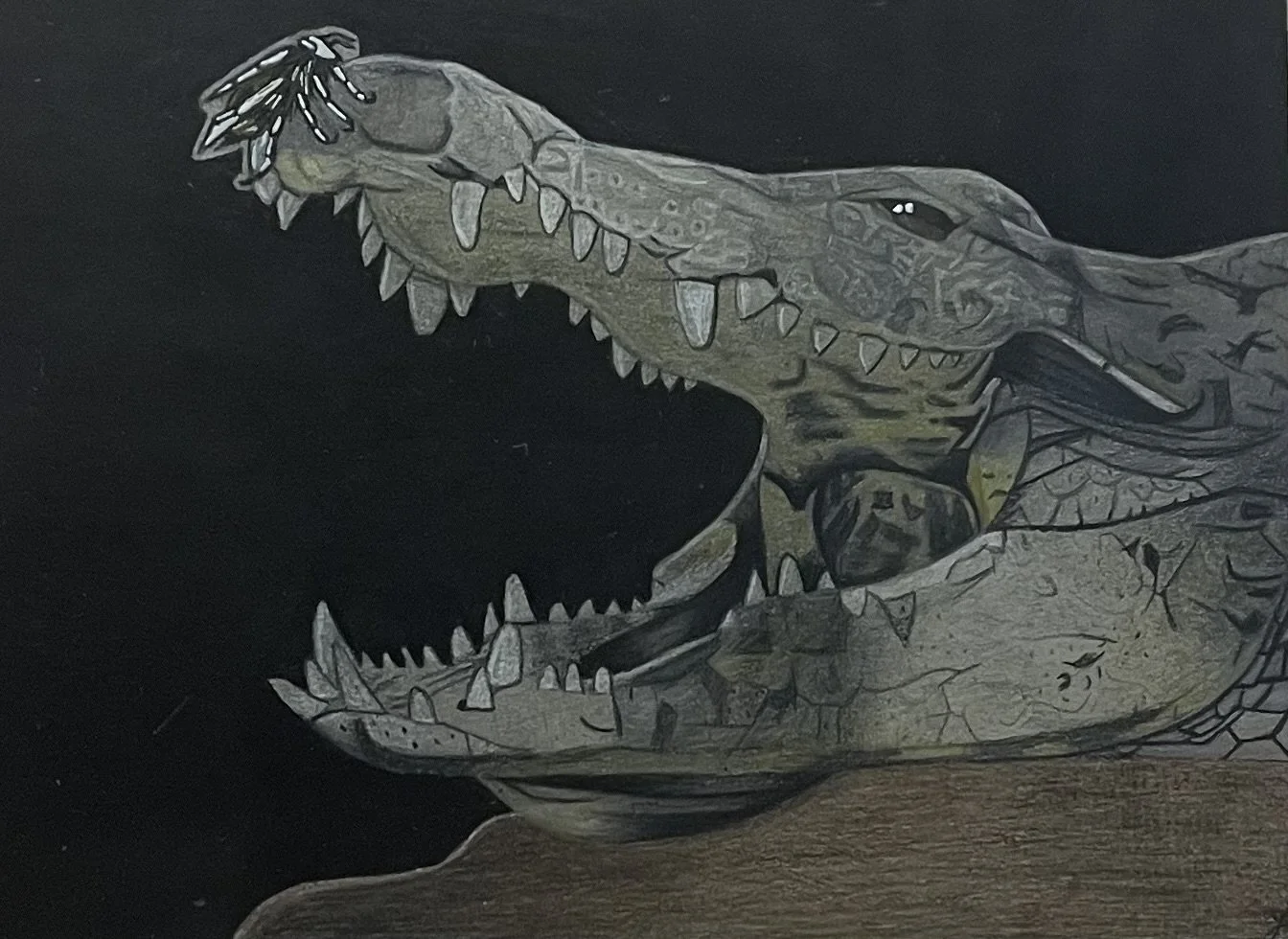 The Crocodile and the Bee - Original Artwork
