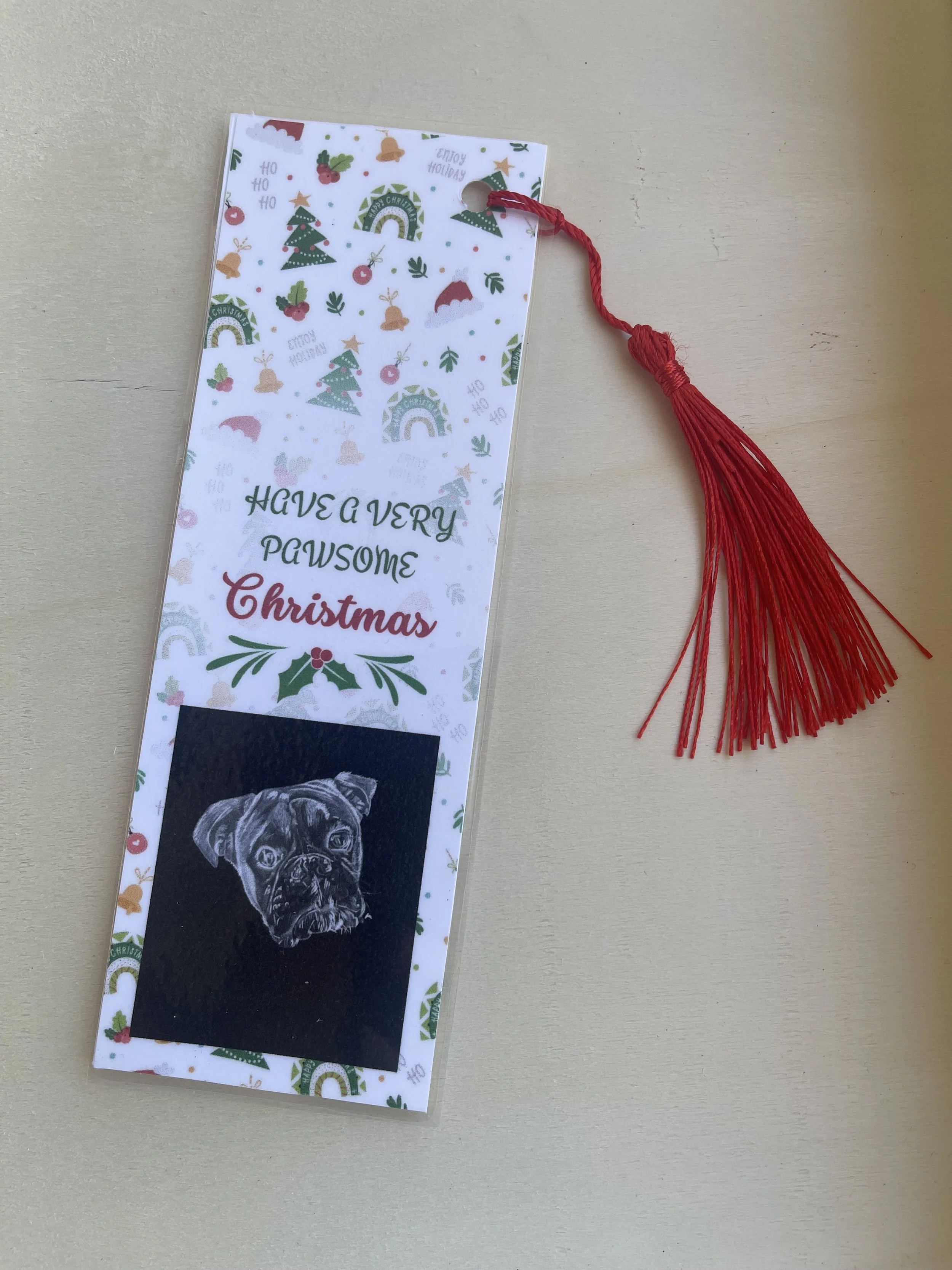 Dog Series - Boxer - Bookmark (Red Tassel)