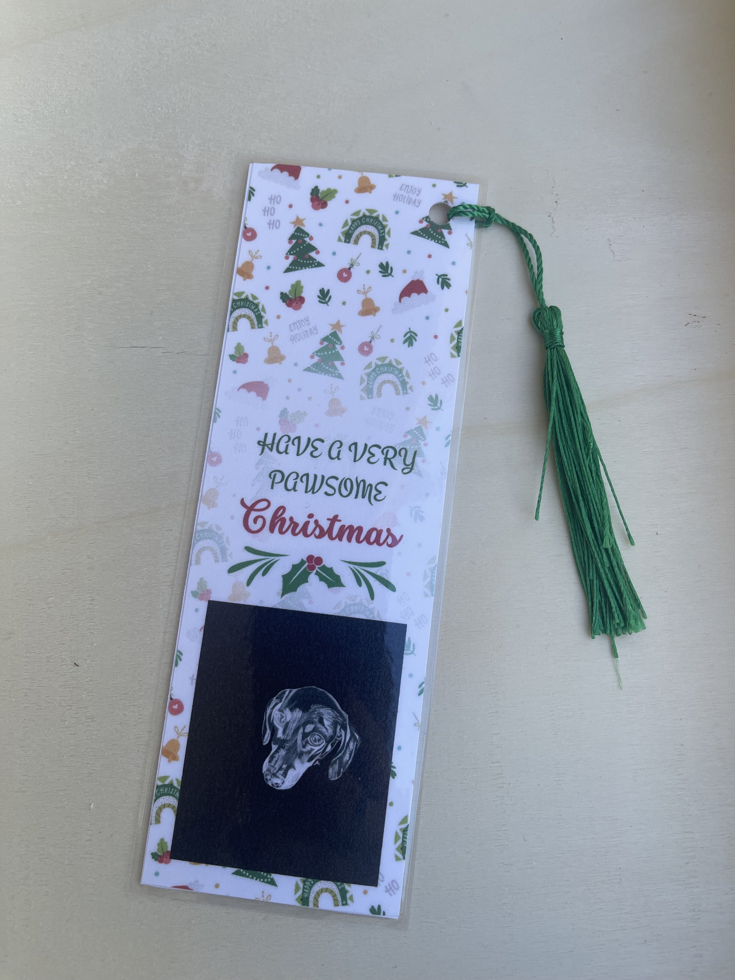Dog Series - Dachshund - Bookmark (Green Tassel)