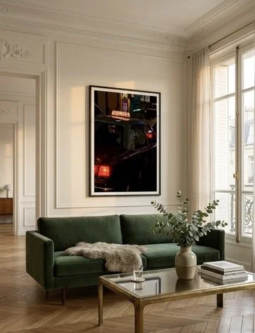 Hong Kong Red Taxi December Night