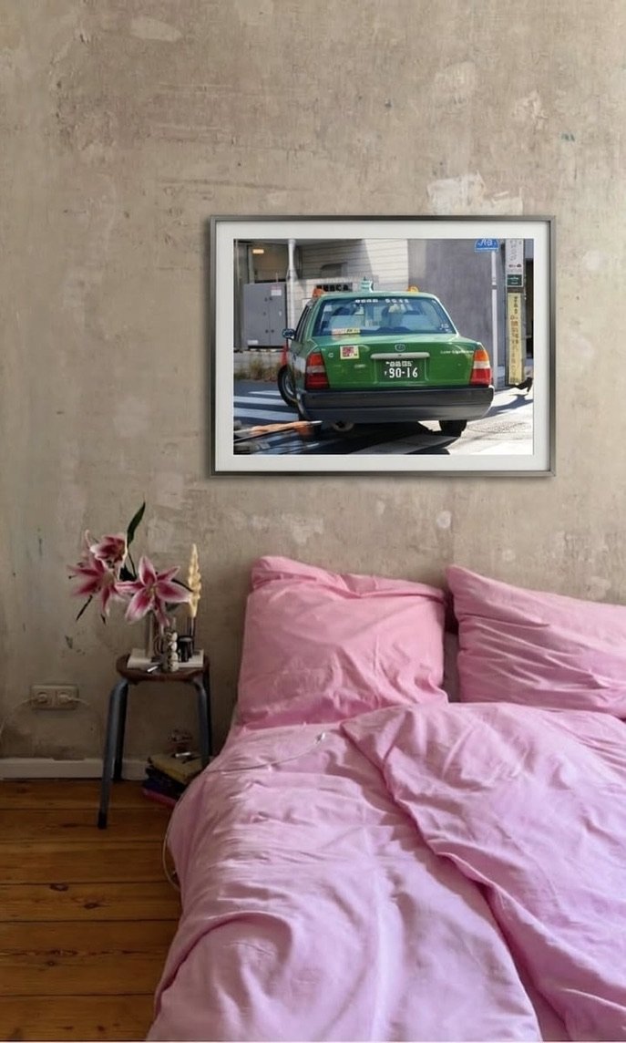 Tokyo Green Taxi — Shinjuku Street Photography Fine Art Print | Limited Edition