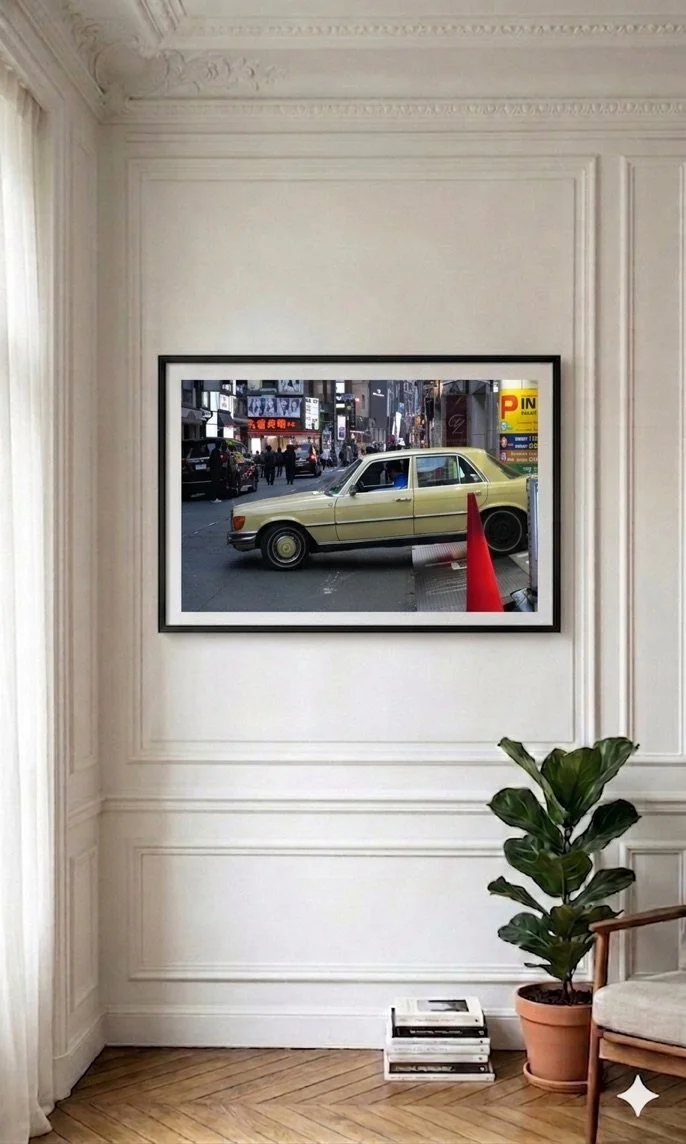 Tokyo Vintage Ride — Mercedes Shinjuku Fine Art Print | Limited Edition 30