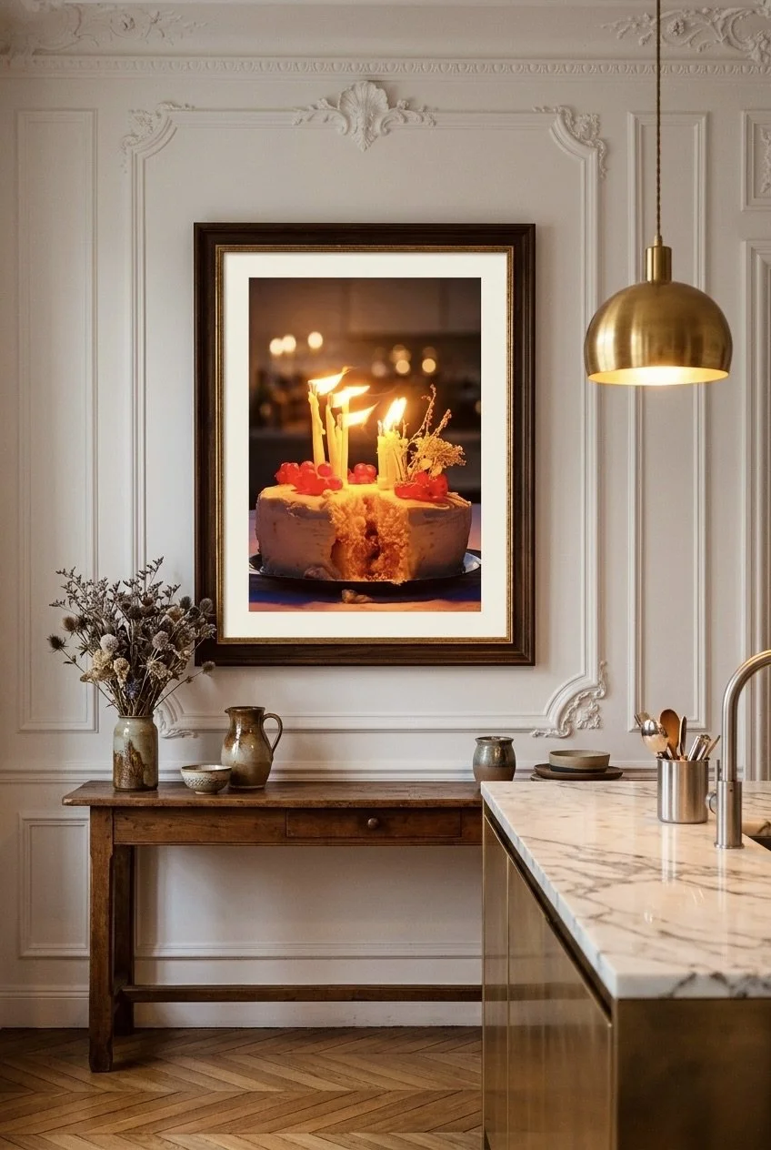 Le Gâteau — Candlelit Birthday Sunset Still Life Fine Art Print | Limited Edition