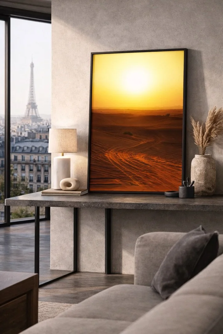 Dubai Dusk Desert Horizon — Golden Dunes Fine Art Print | Limited Edition 30