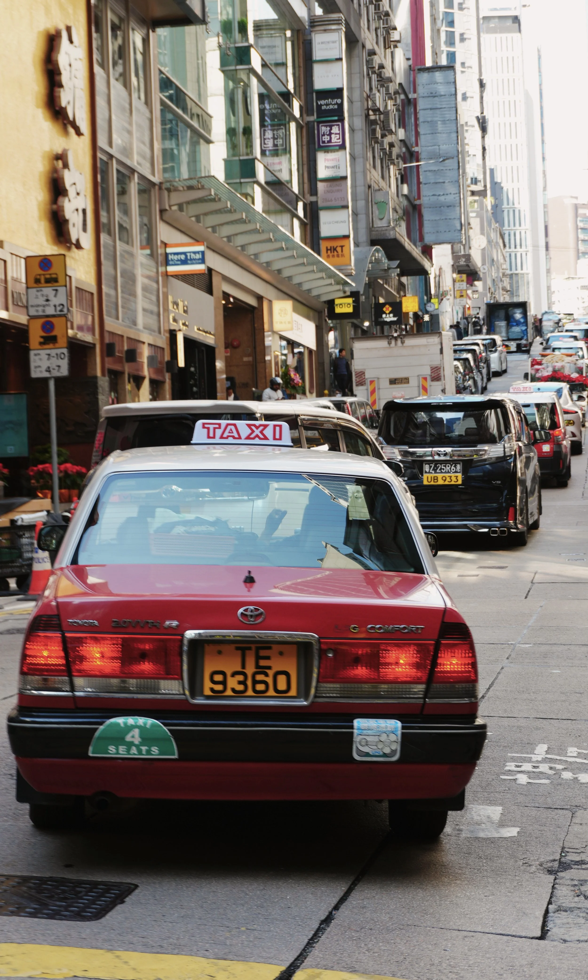 Hong Kong Taxi Art, Luxury Urban Photography, Red and Gold HK, Asian Metropolis Decor, Fine Art Street Print.