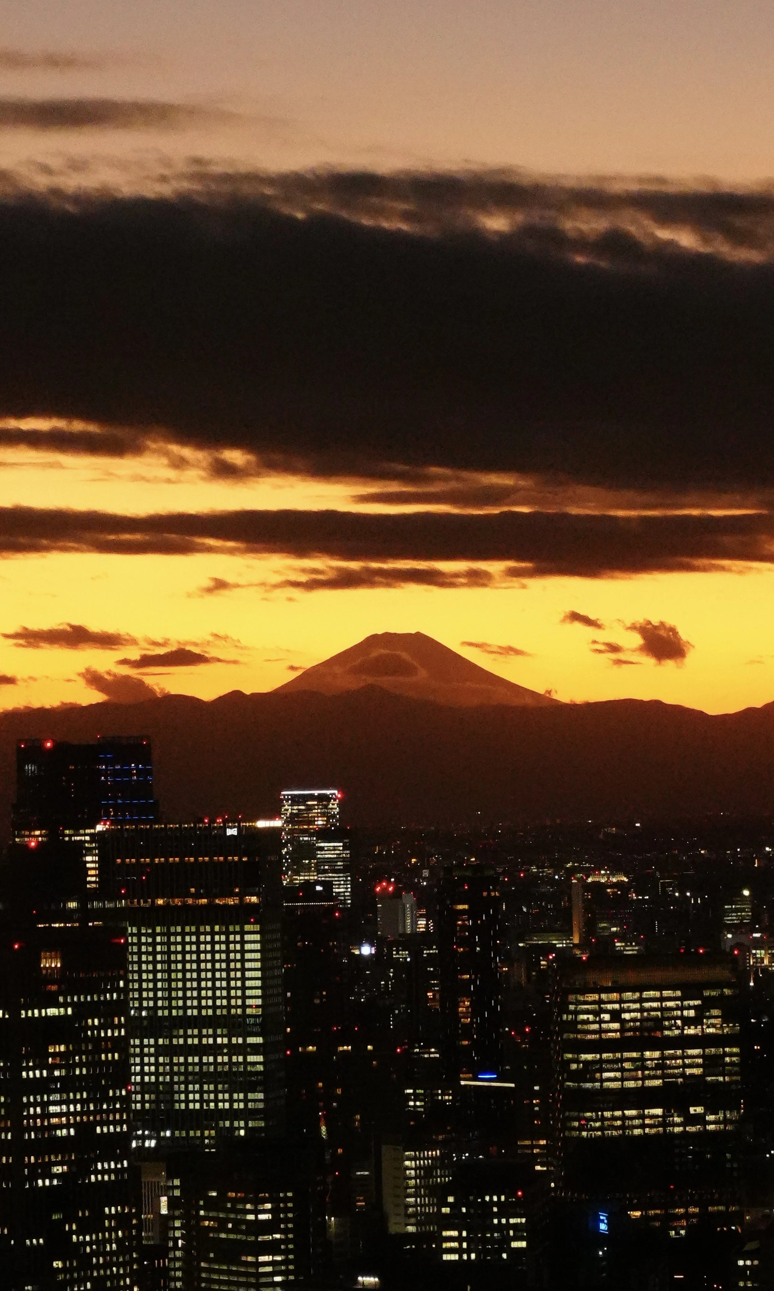 Mount Fuji Sunset Tokyo Skyline – fine art photography print, iconic view of Fuji at golden hour, limited edition