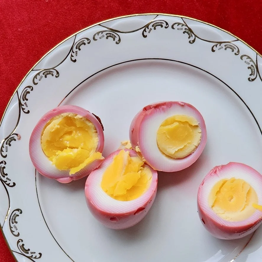 Beet-Pickled Eggs — Baroque Still Life Fine Art Print (Home Edition, 20x20 Dibond)