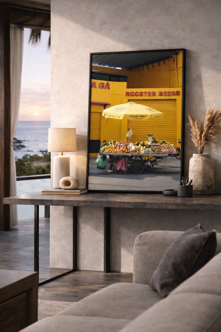 Yellow Market Saigon Morning — Vietnam Street Photography Fine Art Print | Limited Edition