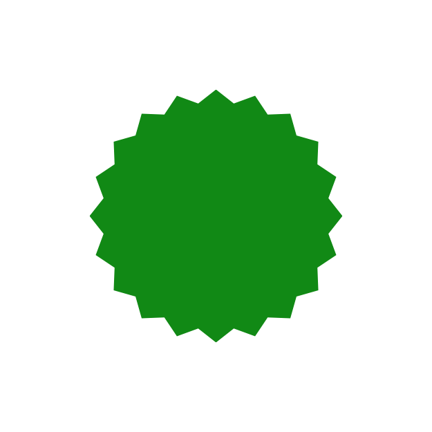 Orange badge with zigzag edges and the text 'Best Quality' in black