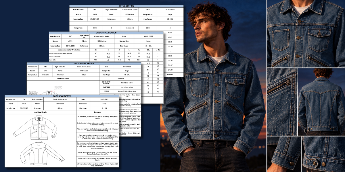How to create a denim jacket tech pack