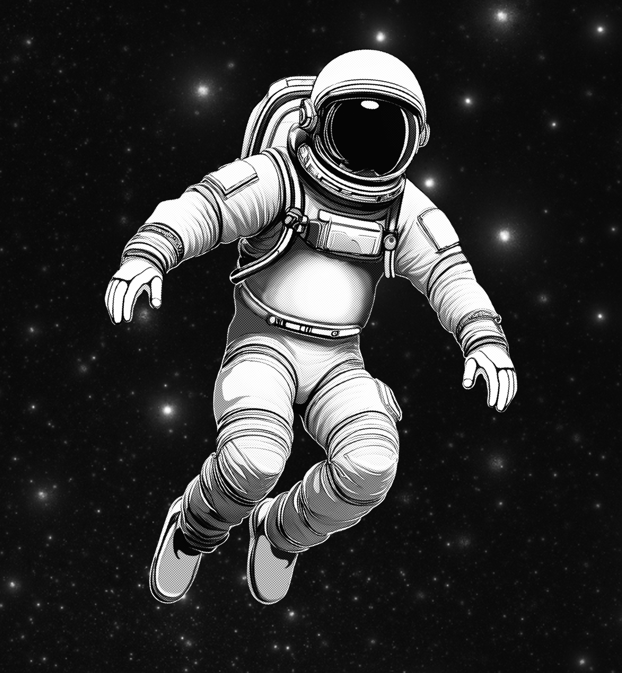 astronaut in white space suit in space