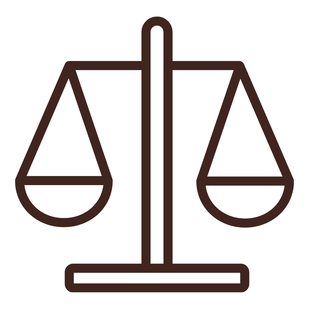 Outline of a balance scale