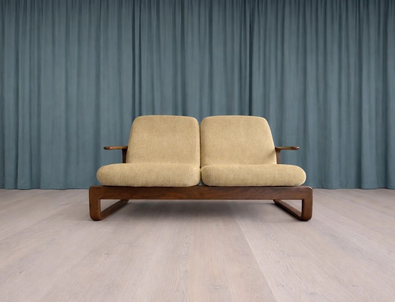 Kimball Furniture Oak Bentwood Two-Seater Settee