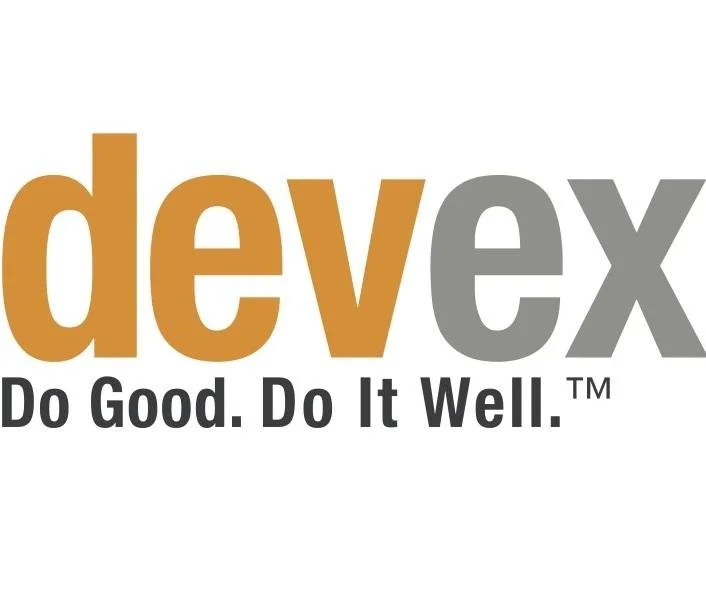 The logo for devex with the tagline "Do Good. Do It Well."