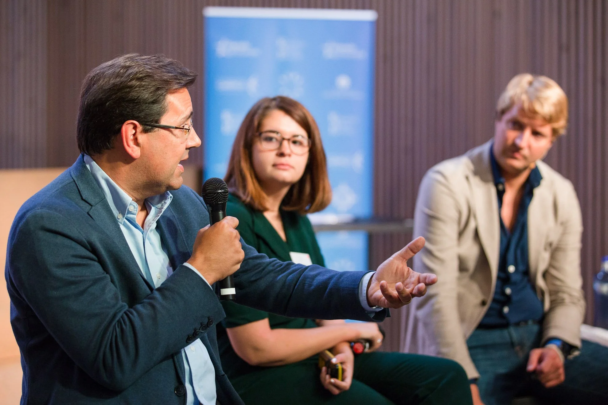 Samantha Keon participating in a 	
European Young Leaders panel discussion.