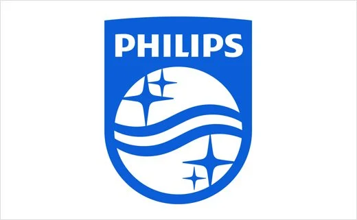 Philips logo with blue emblem and white text.