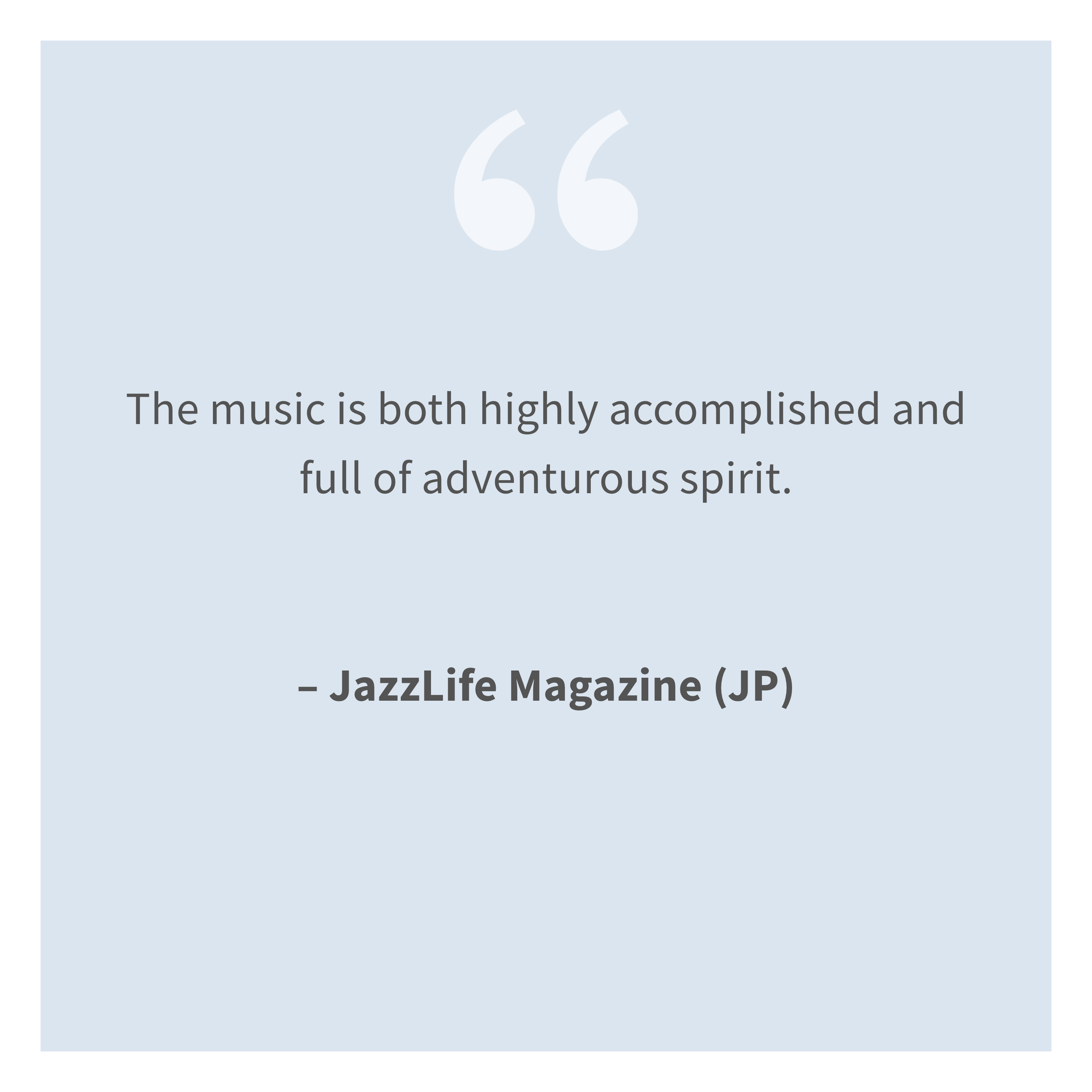 A light blue background with a quote and attribution in black text.