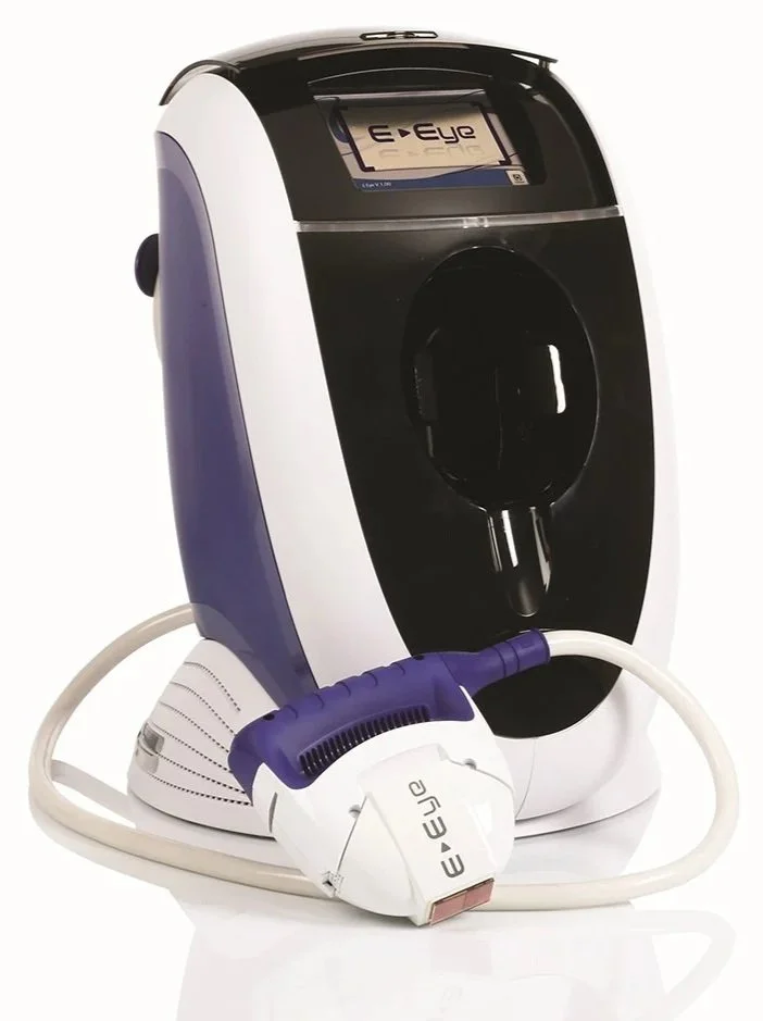 A medical laser machine with a handheld laser component attached by a white cable, featuring a digital display screen on top, used for medical or cosmetic laser treatments.