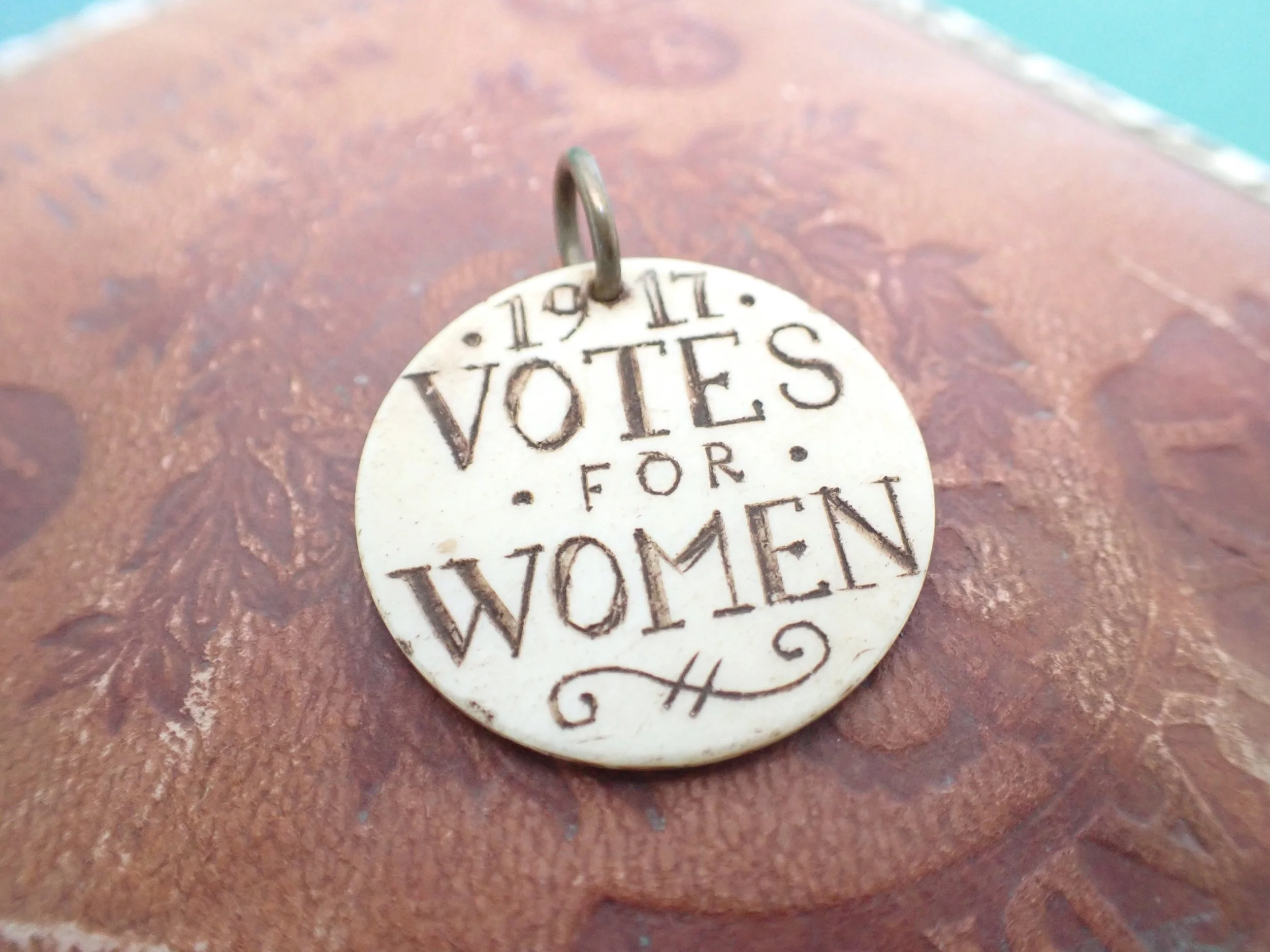 Rare Votes for Women Suffragette Hand-Etched Pendant