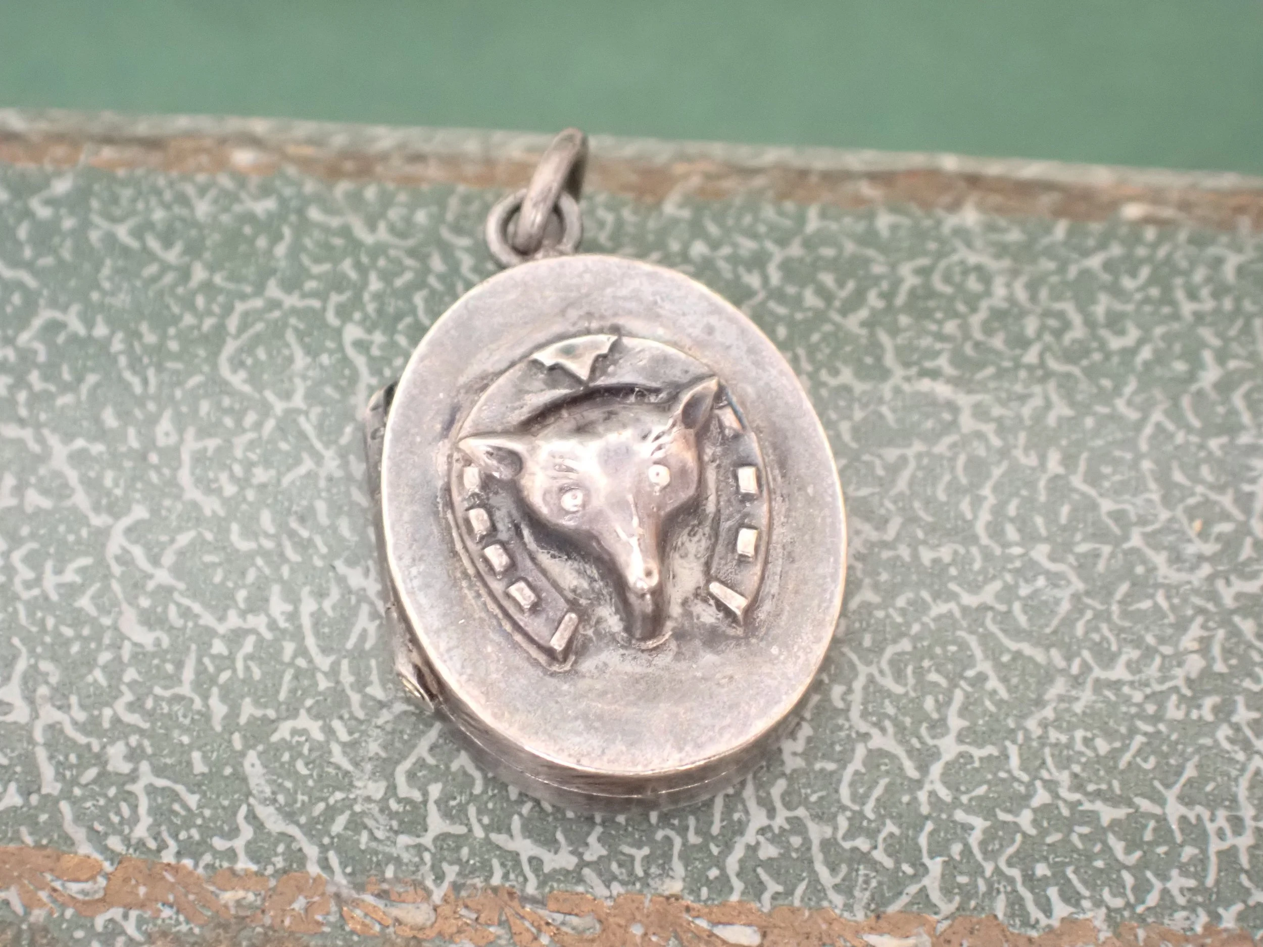 Victorian Silver Fox and Horseshoe Locket