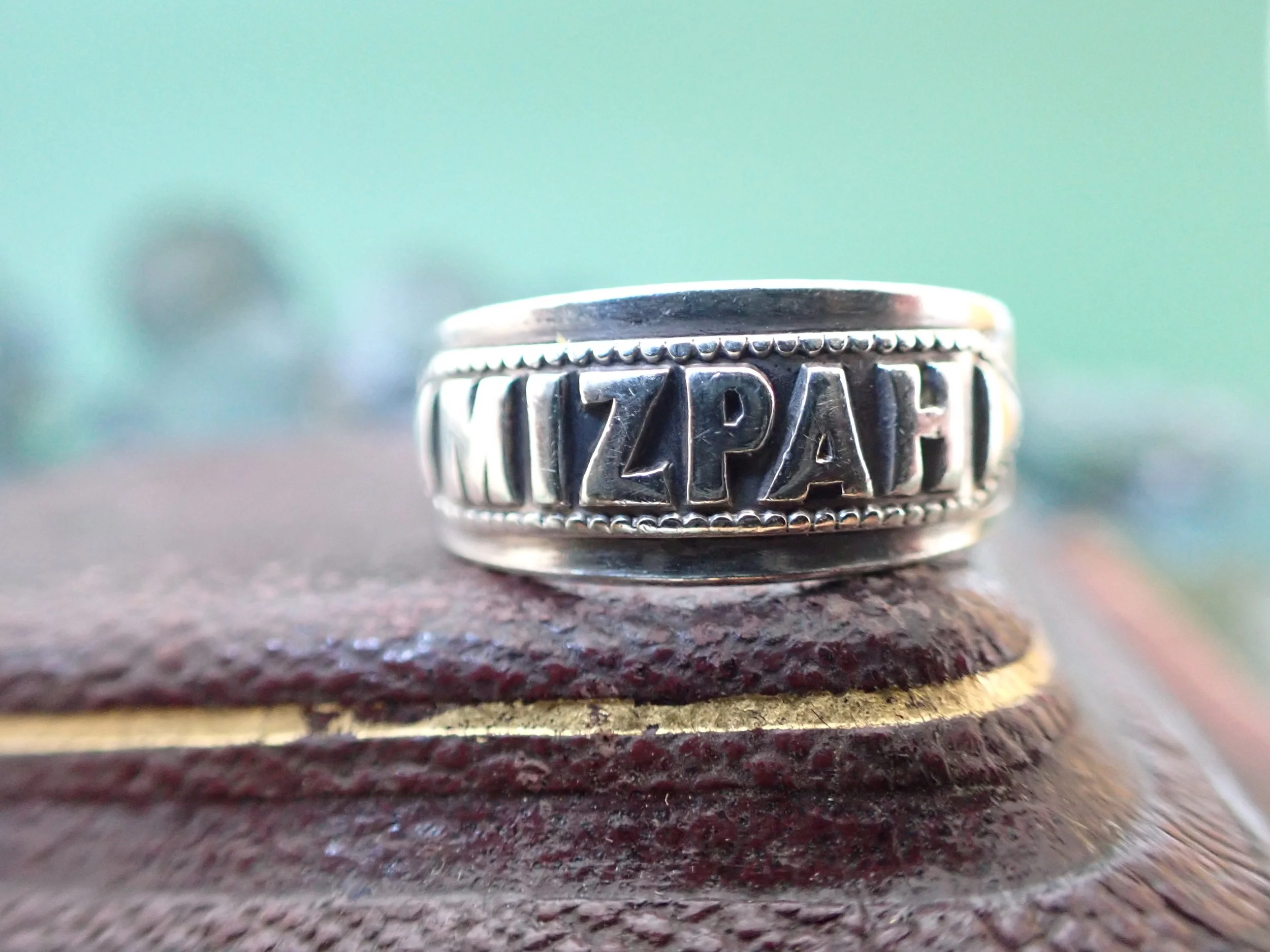 Victorian silver MIZPAH band ring