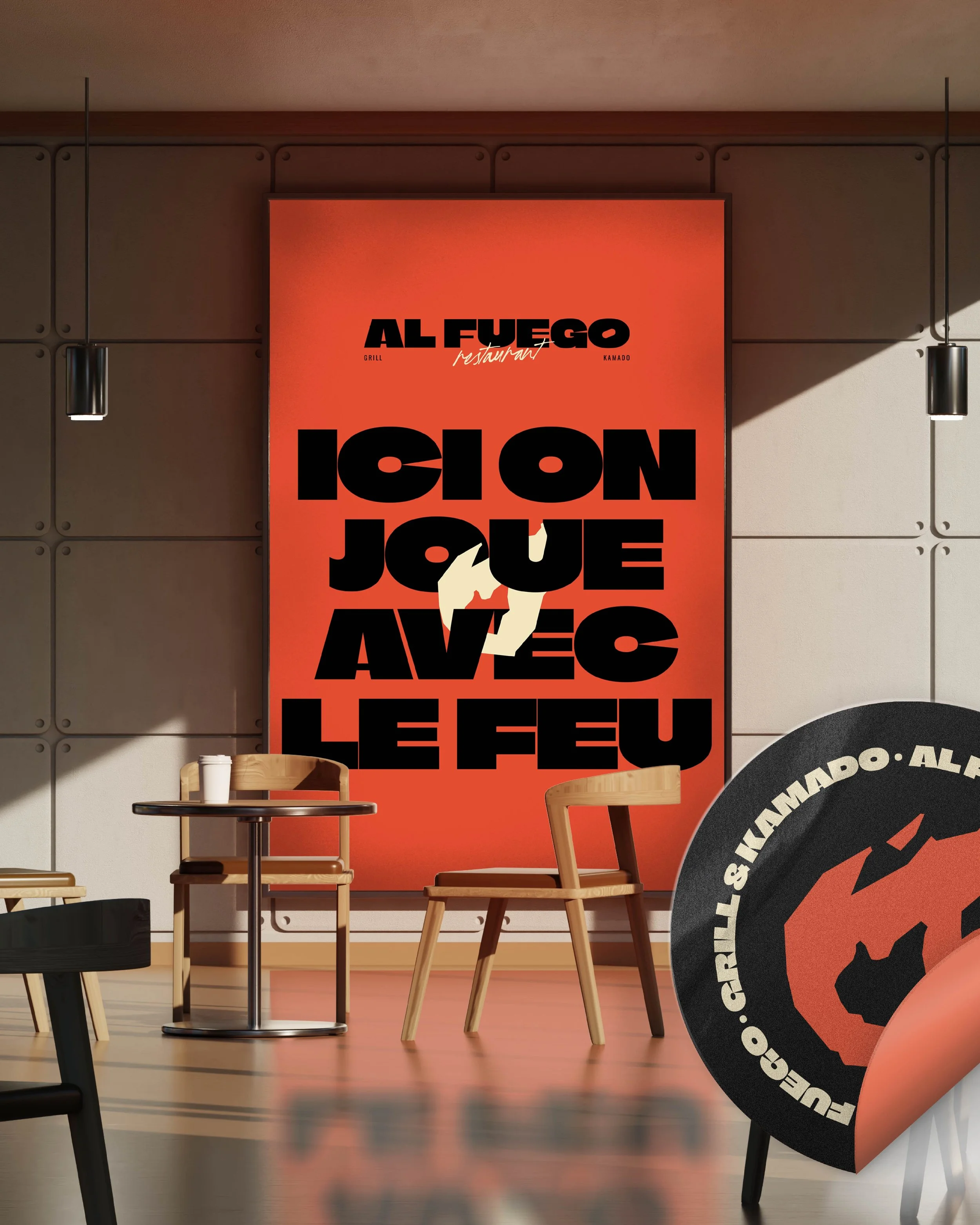 identité visuelle pour le Restaurant AL Fuego, Kamodo et Grill près de Montpellier