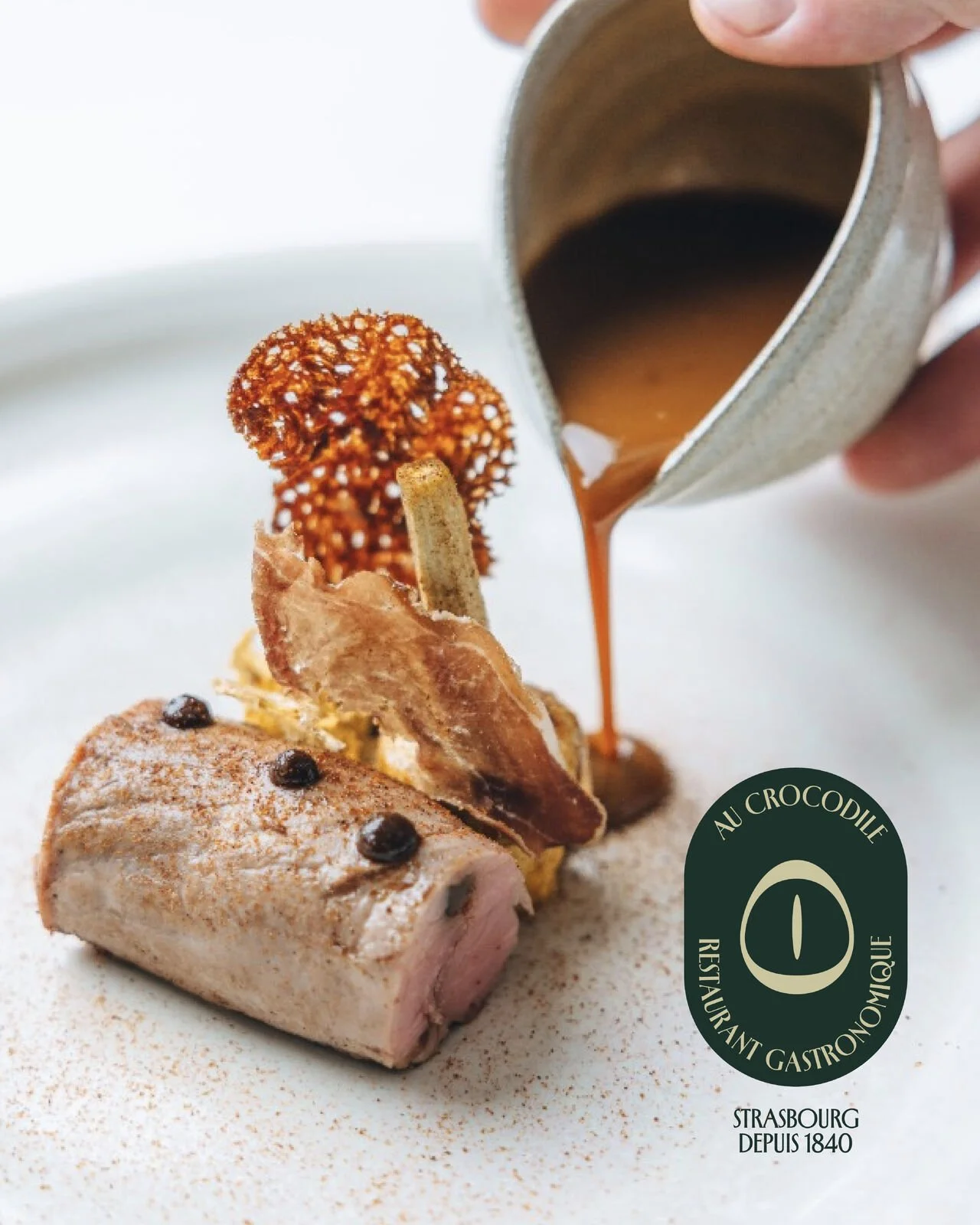 Identité visuelle du restaurant gastronomique Au Crocodile à Strasbourg
