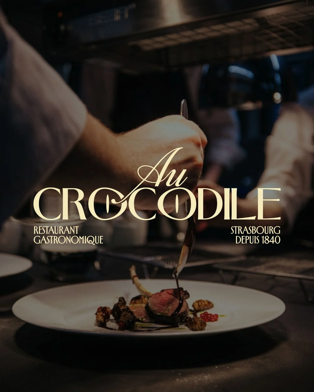 Identité visuelle du restaurant gastronomique Au Crocodile à Strasbourg