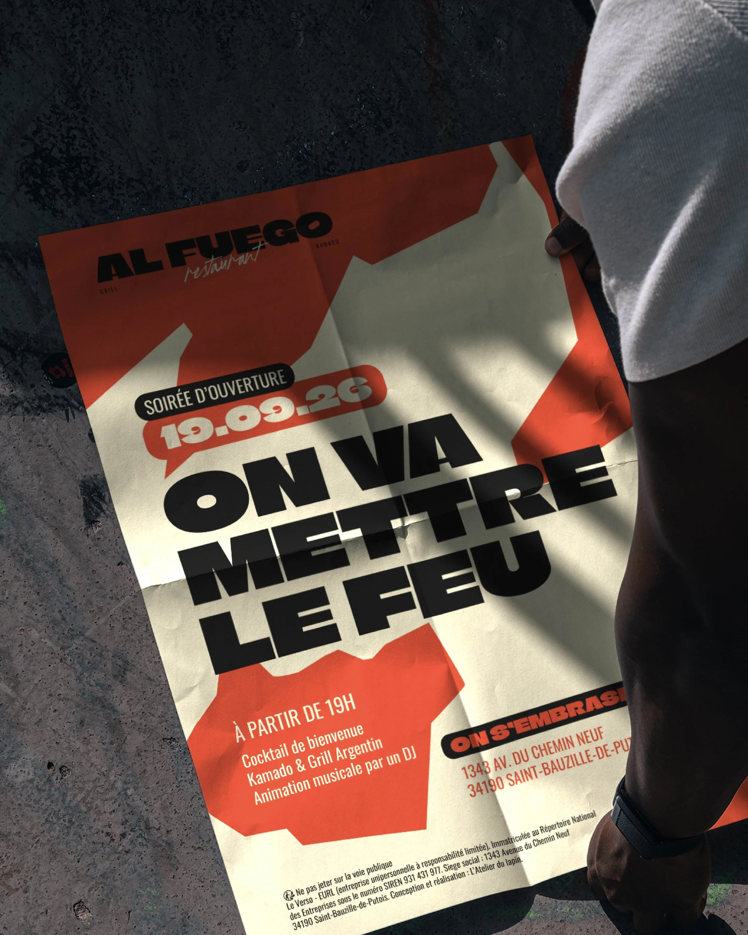 identité visuelle pour le Restaurant AL Fuego, Kamodo et Grill près de Montpellier