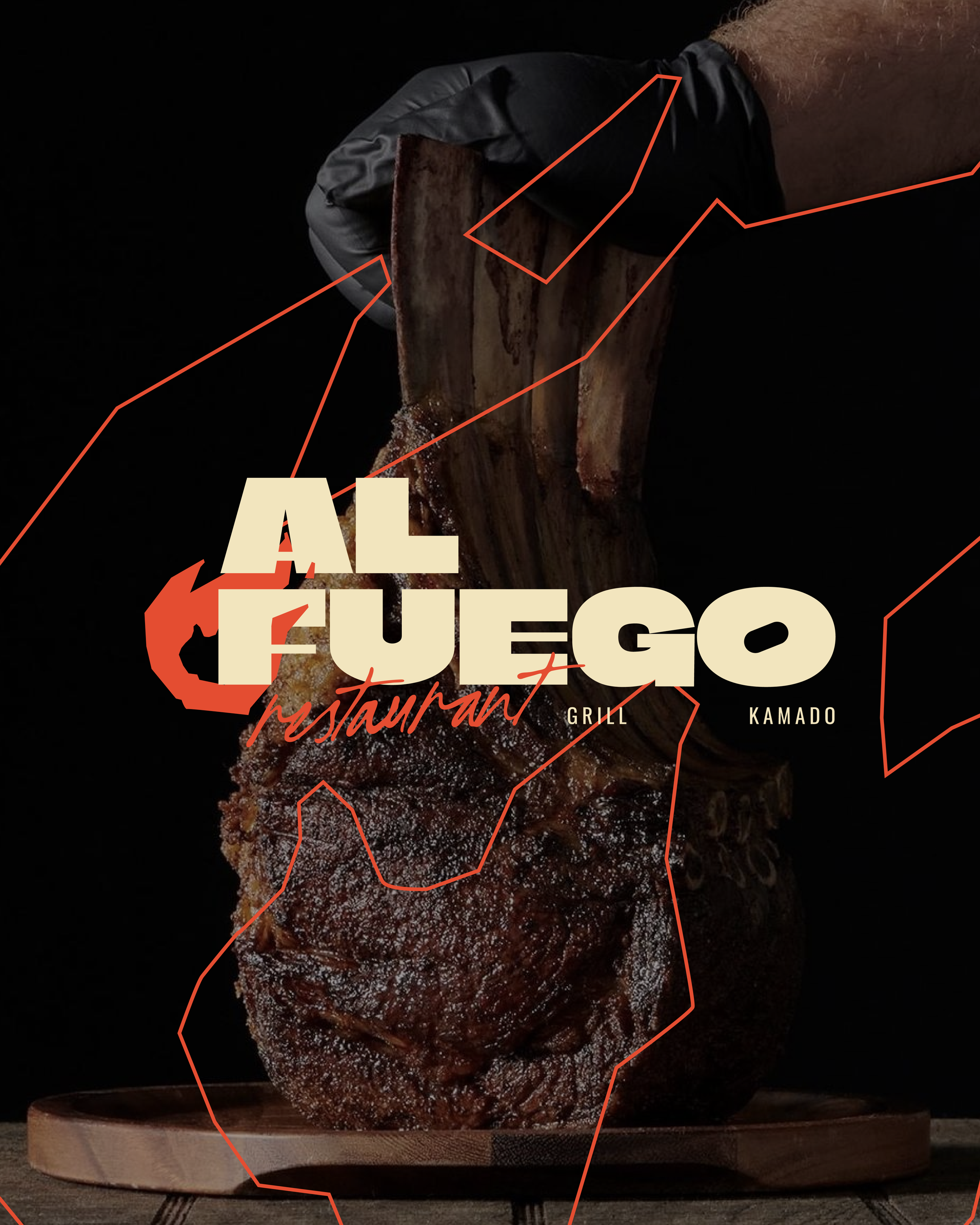 identité visuelle pour le Restaurant AL Fuego, Kamodo et Grill près de Montpellier
