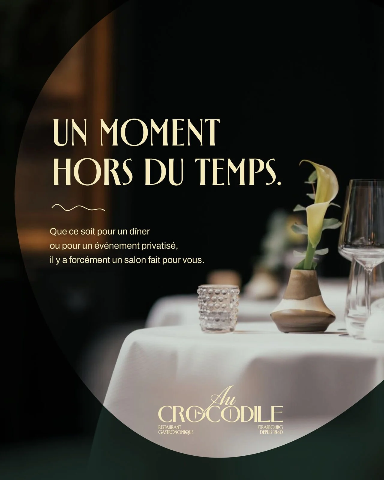 Identité visuelle du restaurant gastronomique Au Crocodile à Strasbourg