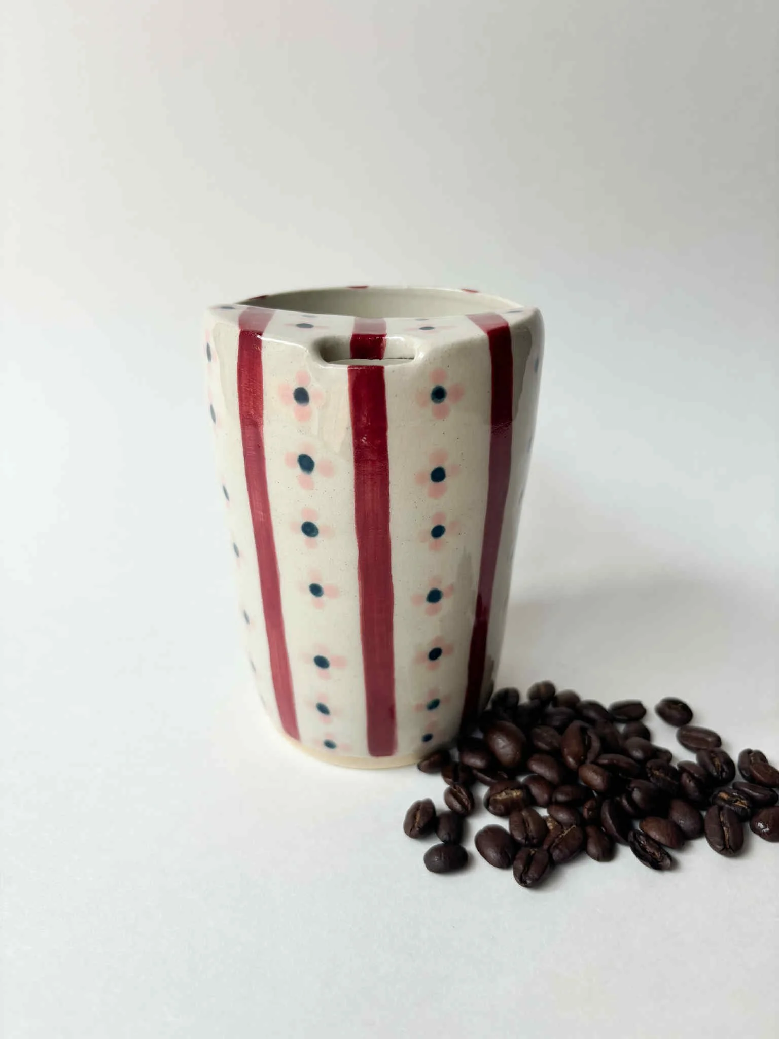 Handcrafted Ceramic Coffee Tumbler x Collab with Melissa Olsen Ceramics