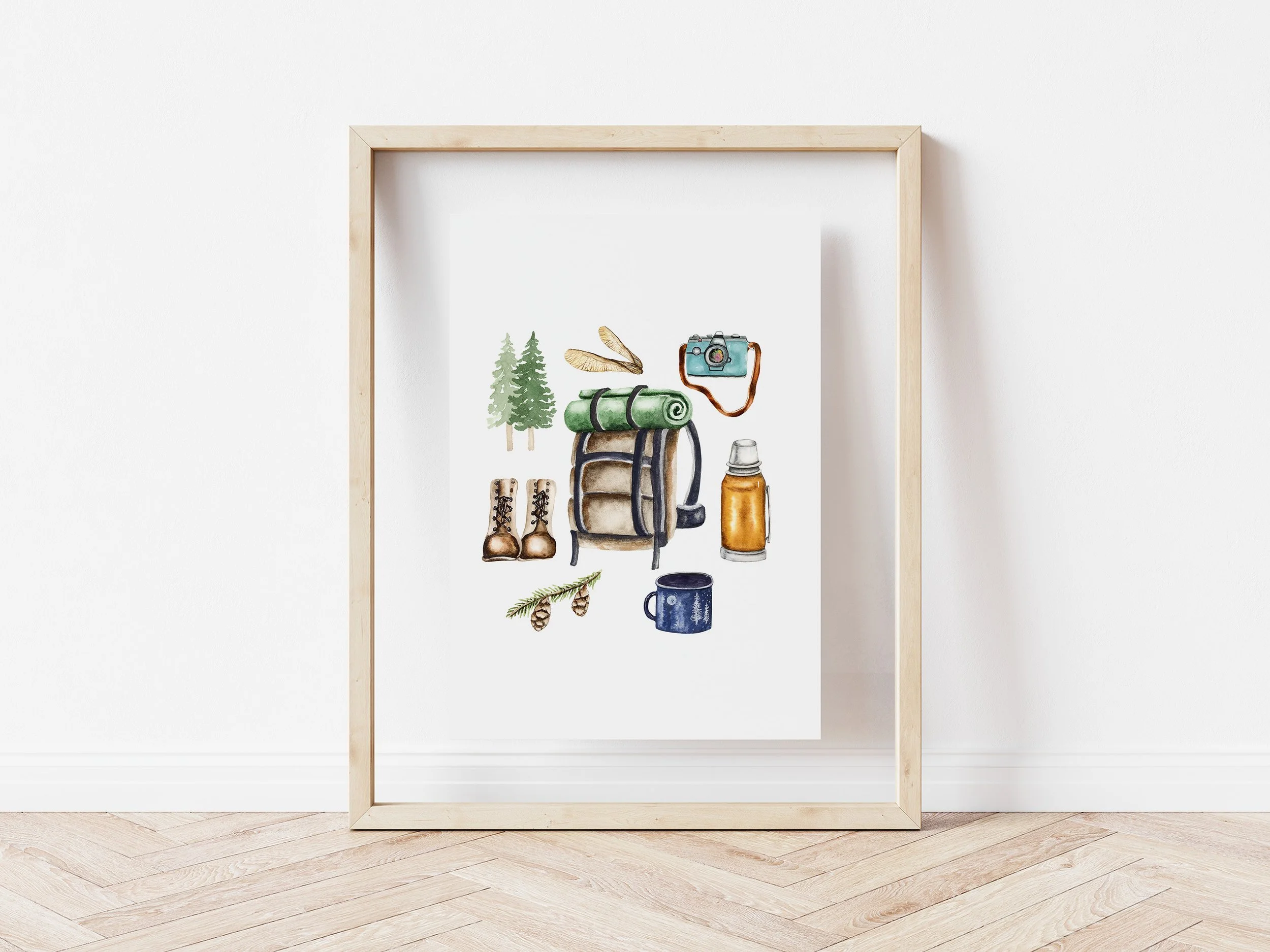 Watercolour Hiking Chart- Art Print