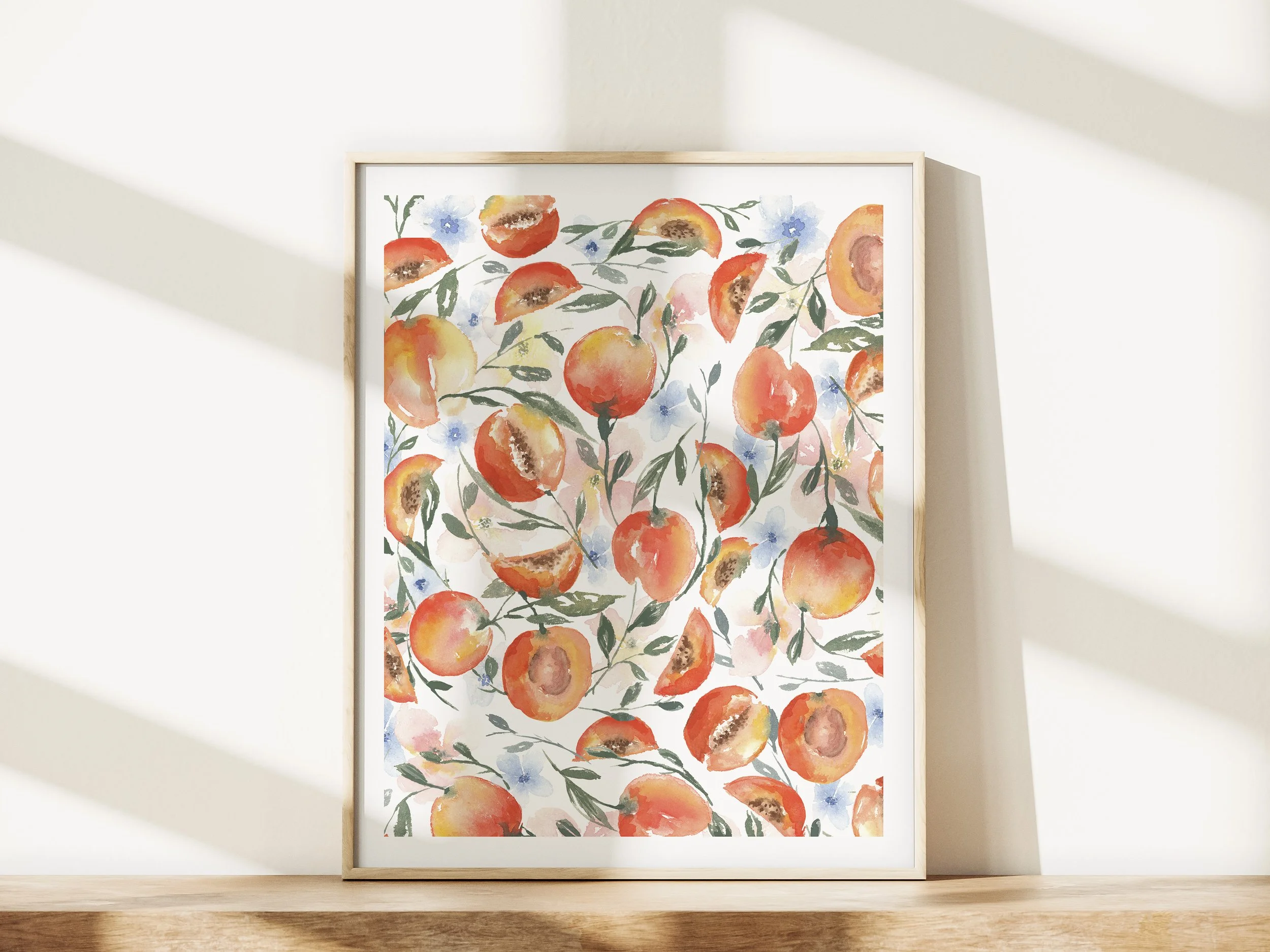 Apricot Florals- Art Print