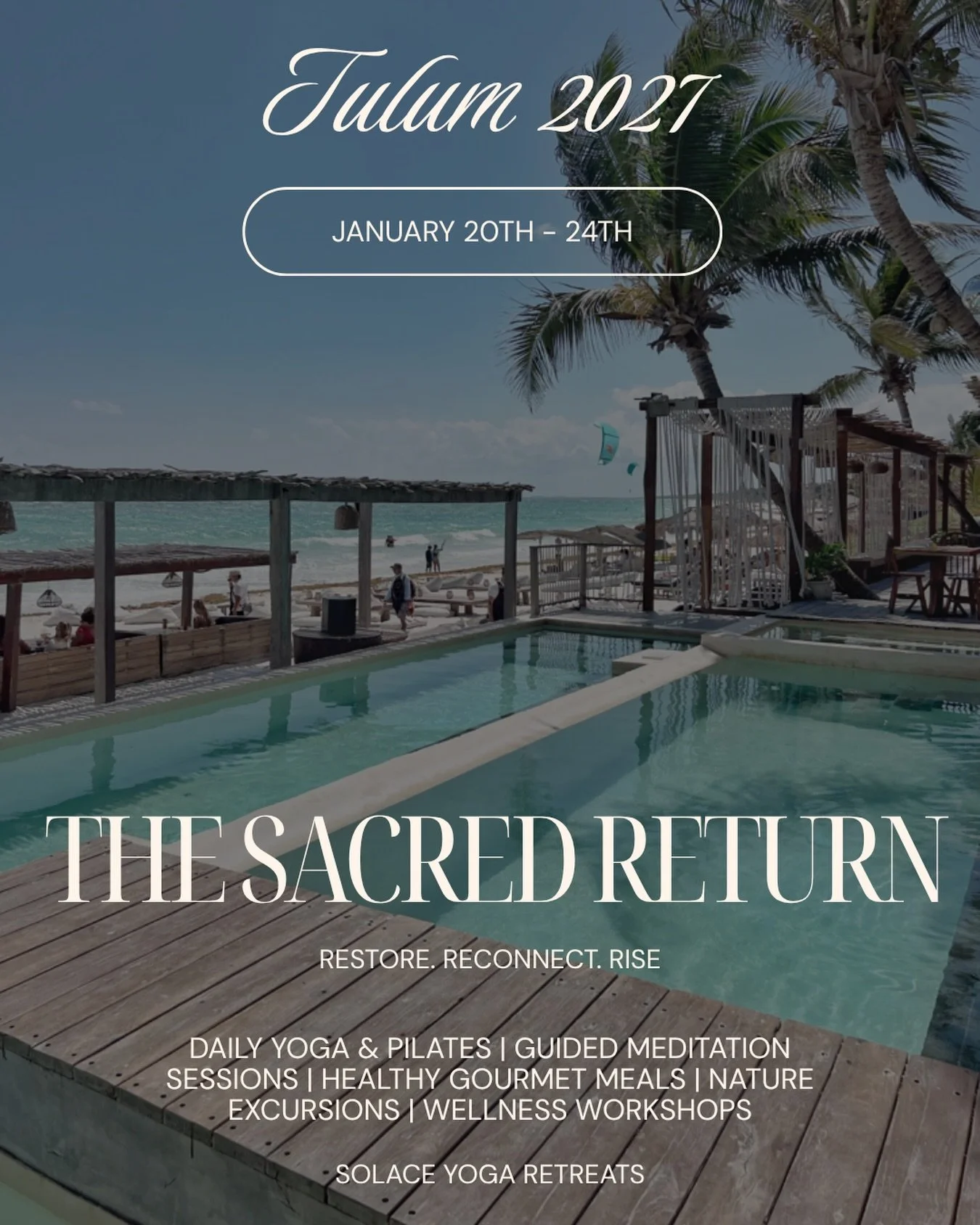 The Sacred Return Tulum 2027 ✨

Imagine waking up to the sound of the Caribbean, moving through a sun-drenched yoga practice, then letting the ocean remind you what it feels like to be truly free.

January 20&ndash;24, 2027 at Amansala Eco Resort &am