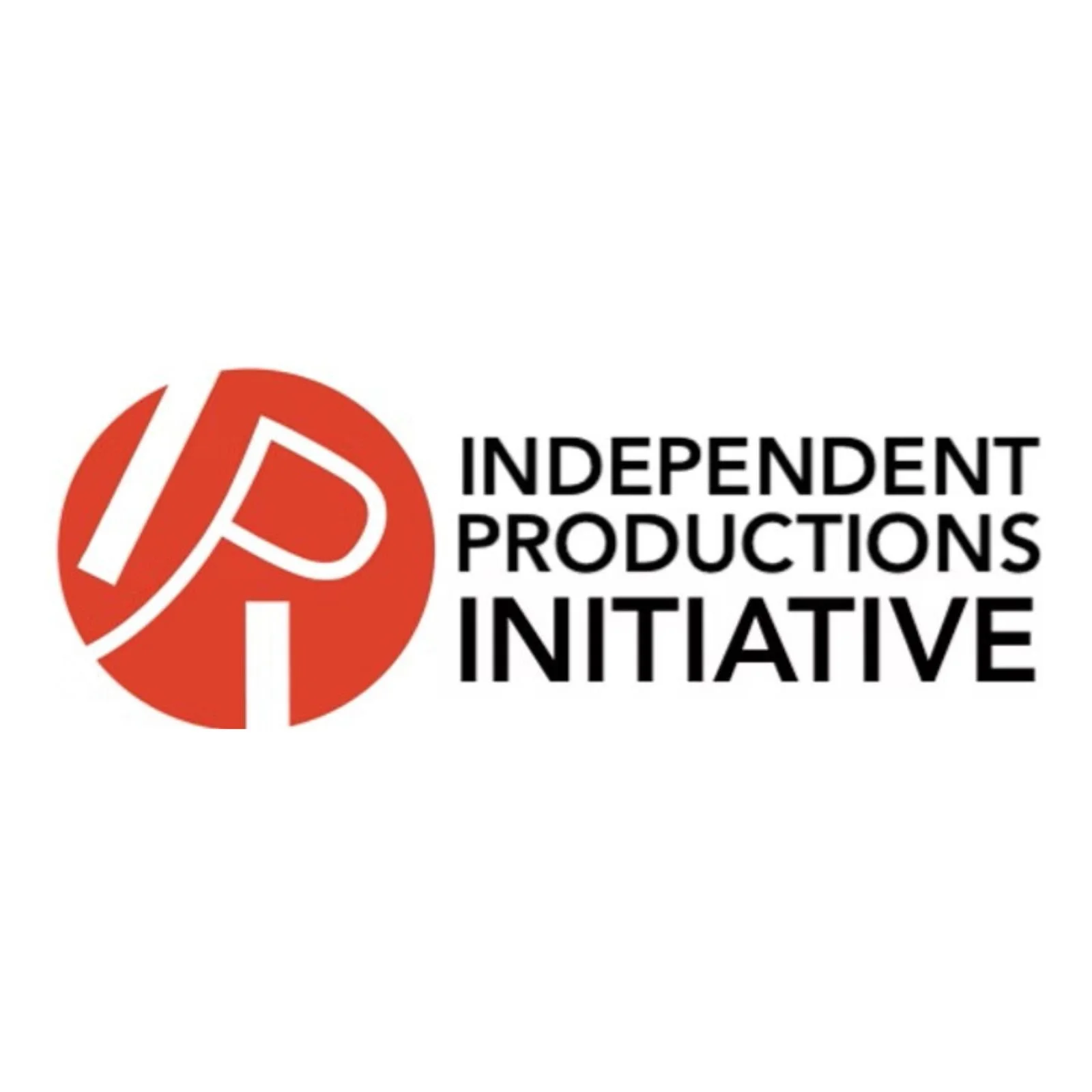Logo for the Independent Productions Initiative featuring a red circular design with white stylized letters and the organization name in black text to the right.
