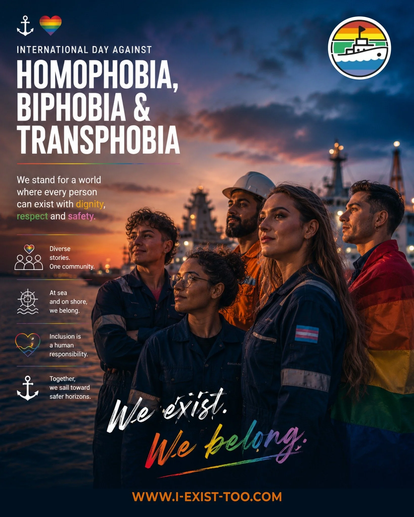 🏳️&zwj;🌈⚓ 𝐈𝐧𝐭𝐞𝐫𝐧𝐚𝐭𝐢𝐨𝐧𝐚𝐥 𝐃𝐚𝐲 𝐀𝐠𝐚𝐢𝐧𝐬𝐭 𝐇𝐨𝐦𝐨𝐩𝐡𝐨𝐛𝐢𝐚, 𝐁𝐢𝐩𝐡𝐨𝐛𝐢𝐚, 𝐚𝐧𝐝 𝐓𝐫𝐚𝐧𝐬𝐩𝐡𝐨𝐛𝐢𝐚

Today, we do not only remember that discrimination still exists, we also remember why it is crucial to keep speaking u