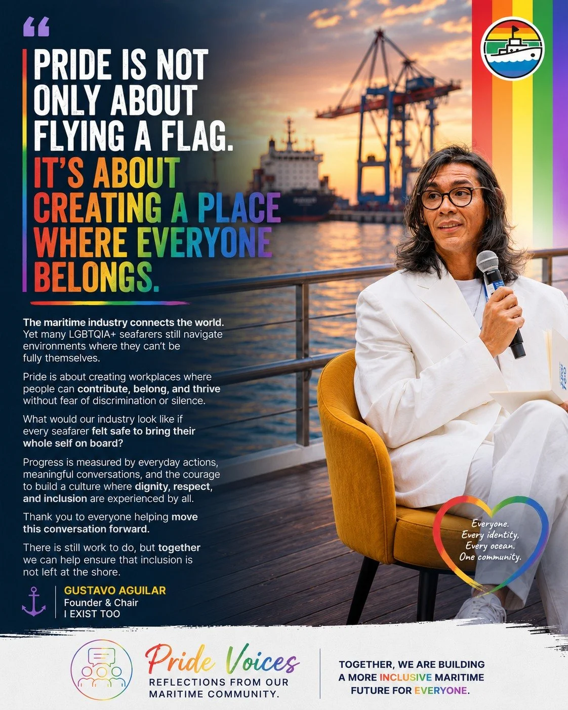 🌈⚓ At I EXIST TOO, we believe that inclusion is not measured solely by the policies that exist, but by how people feel every day in their workplaces.

The words of our 𝐅𝐨𝐮𝐧𝐝𝐞𝐫 &amp; 𝐂𝐡𝐚𝐢𝐫, 𝐆𝐮𝐬𝐭𝐚𝐯𝐨 𝐀𝐛𝐝𝐢𝐞𝐥 𝐀𝐠𝐮𝐢𝐥𝐚𝐫-𝐌𝐢?