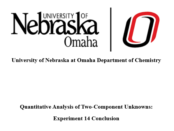 This was the final lab report for my Organic Chemistry lab. It was the fourth experiment that involved using organic testing methods to determine an unknown compound. I correctly guessed the two compounds!