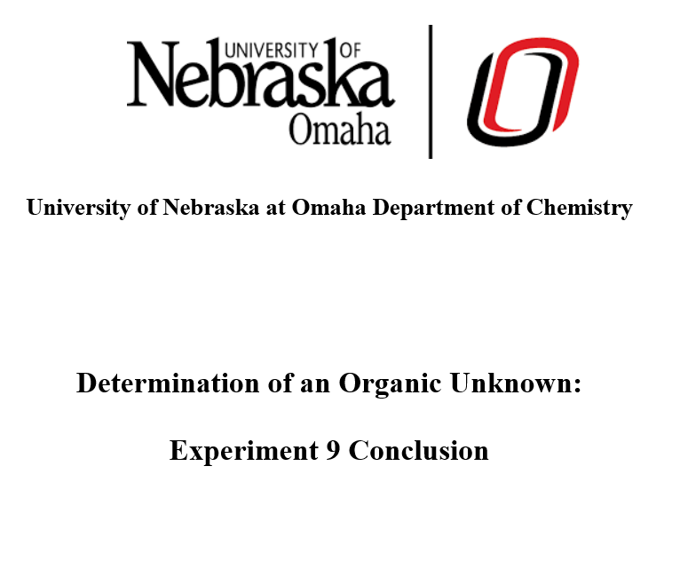 This was a lab report for the first of four mystery compound labs. I used Organic testing methods to correctly guess cyclohexanol as my unknown compound.