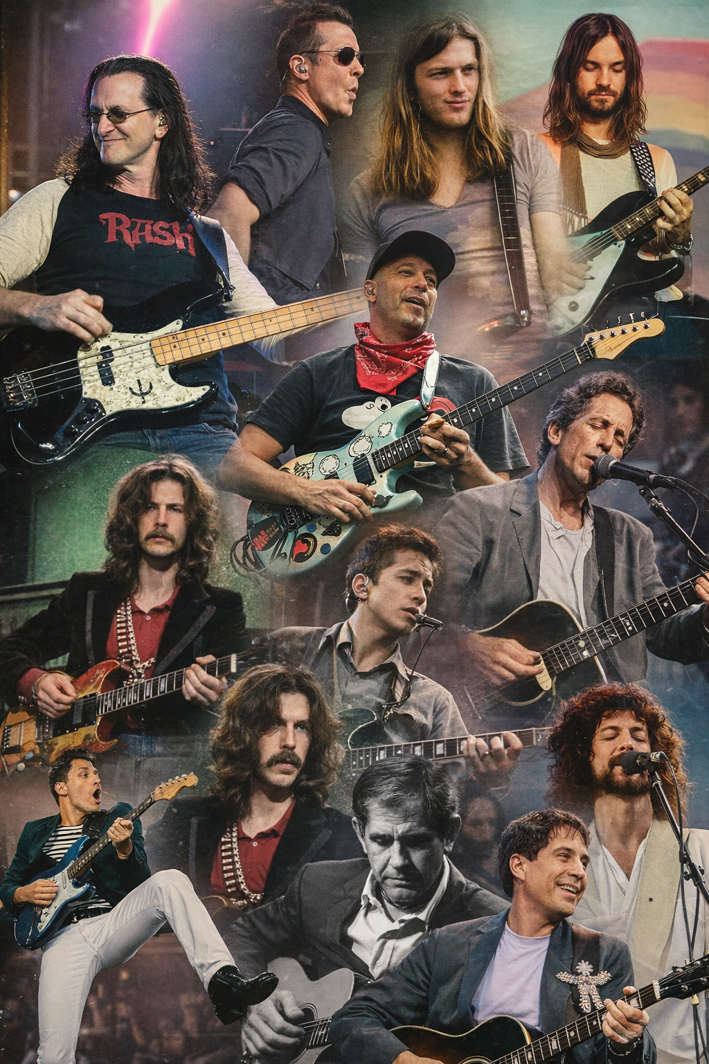 Tom morello, david gilmour, paul simon, tame impala, kevin parker, steve vaie, joe satriani, eric clapton, eric johnson, black keys.