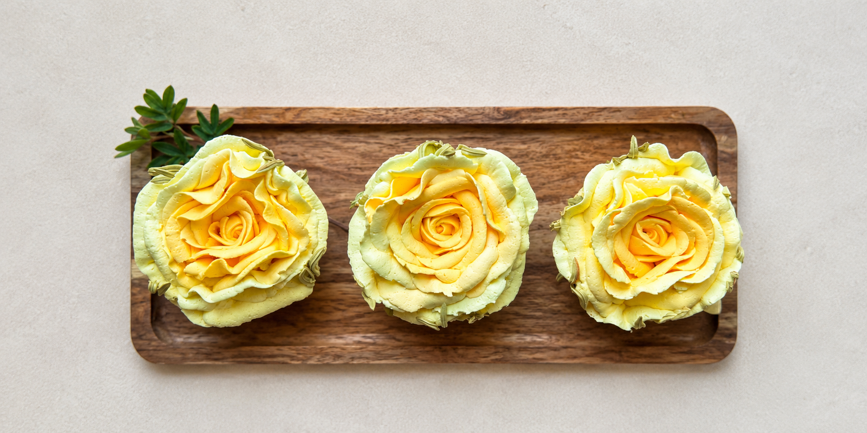 Hand-piped realistic yellow rose cupcakes, handcrafted in Dublin by Full Bloom Bakehouse. Featuring lifelike buttercream flowers, these luxury floral cupcakes are perfect for birthdays, celebrations, thank you gifts and special occasions. Floral cupc